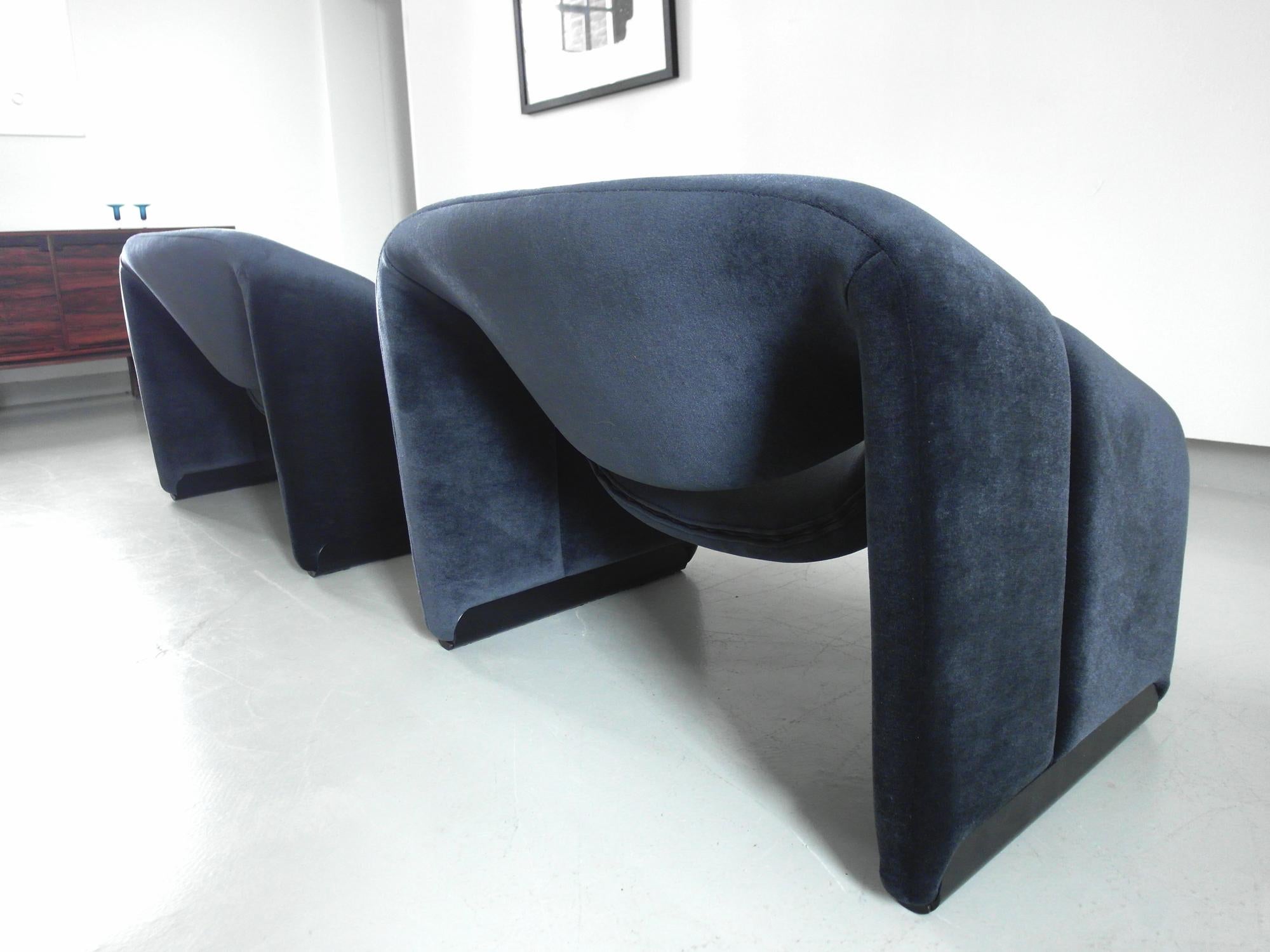 Pair of F598 Groovy Chairs in Velvet by Pierre Paulin for Artifort, 1973 7