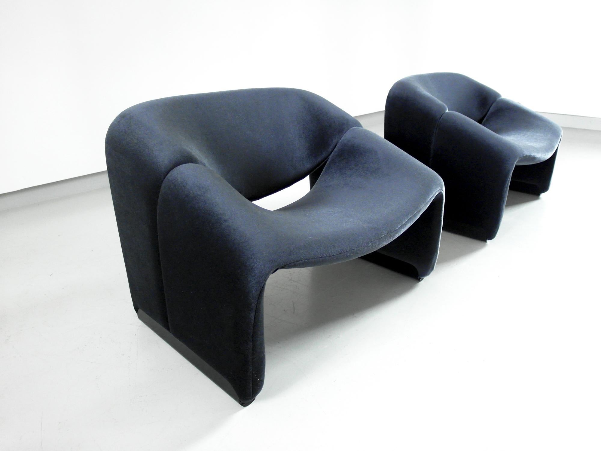 Late 20th Century Pair of F598 Groovy Chairs in Velvet by Pierre Paulin for Artifort, 1973