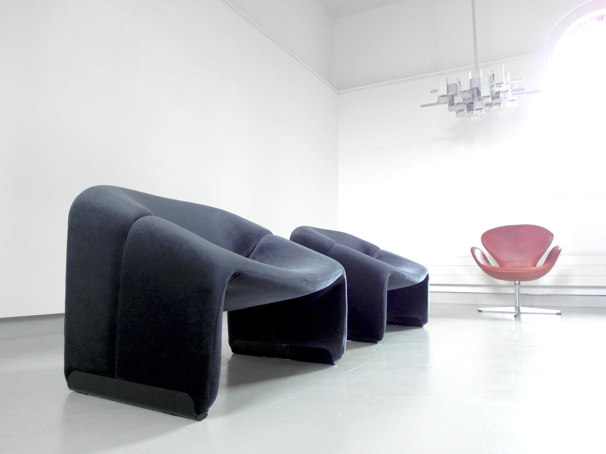 Pair of F598 Groovy Chairs in Velvet by Pierre Paulin for Artifort, 1973 2