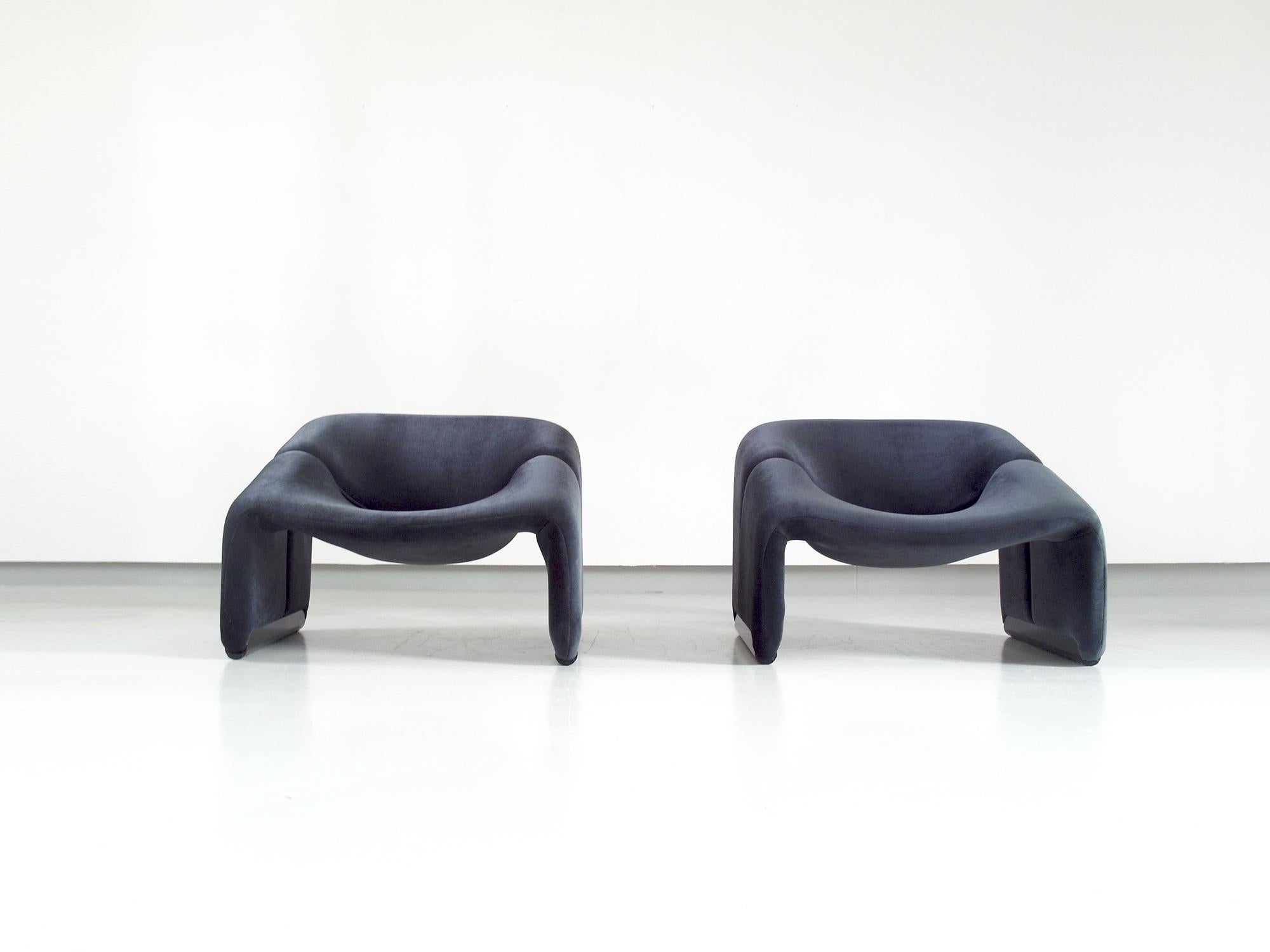 Pair of F598 Groovy Chairs in Velvet by Pierre Paulin for Artifort, 1973 3