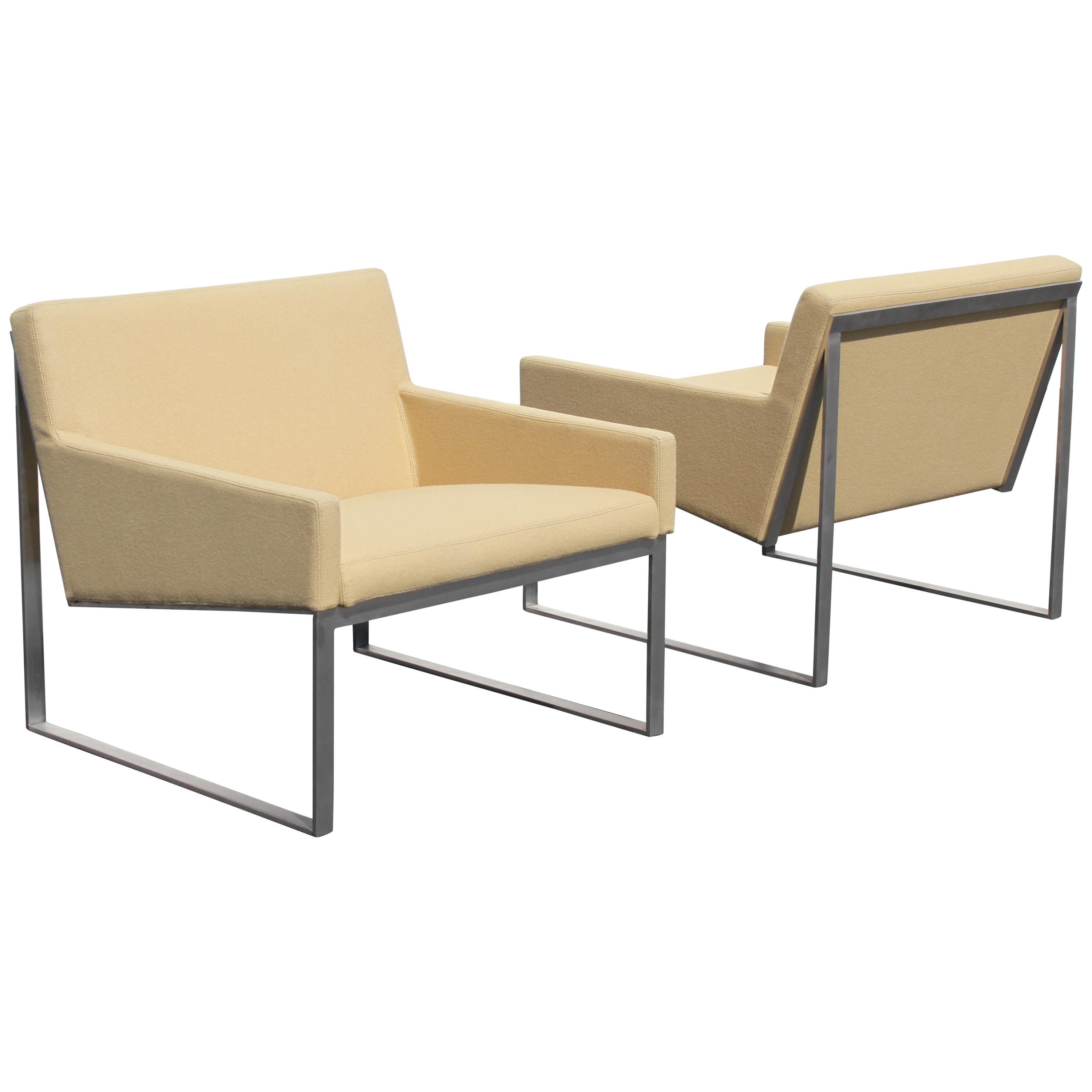 Pair of Fabien Baron for Berhardt Design B.3 Lounge Chairs For Sale