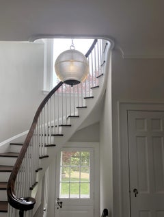 Pair of Fabulous Authentic Parisian Streetlight Spherical Pendants
