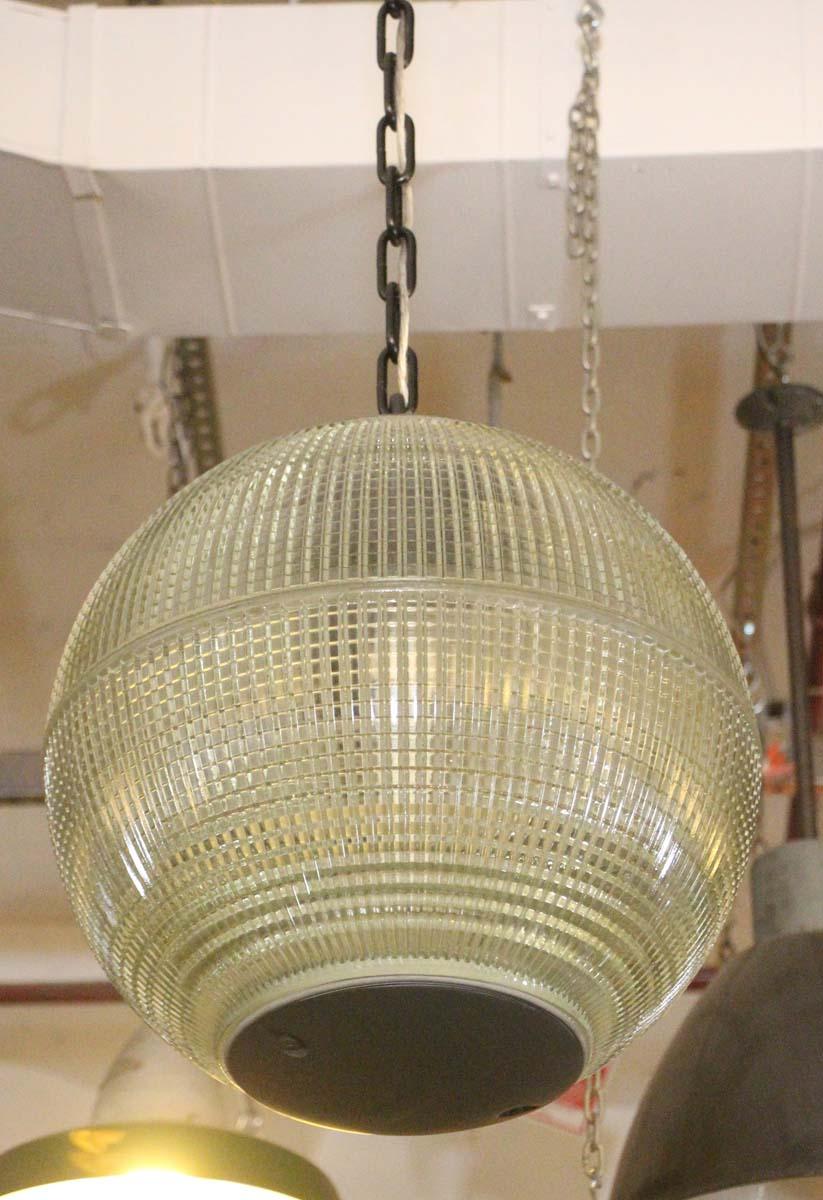 Pair of Fabulous Authentic Parisian Streetlight Spherical Pendants In Good Condition In Hopewell, NJ