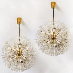 Pair of Fabulous Emil Stejnar Snowball Orbit Sputnik Chandeliers, Austria