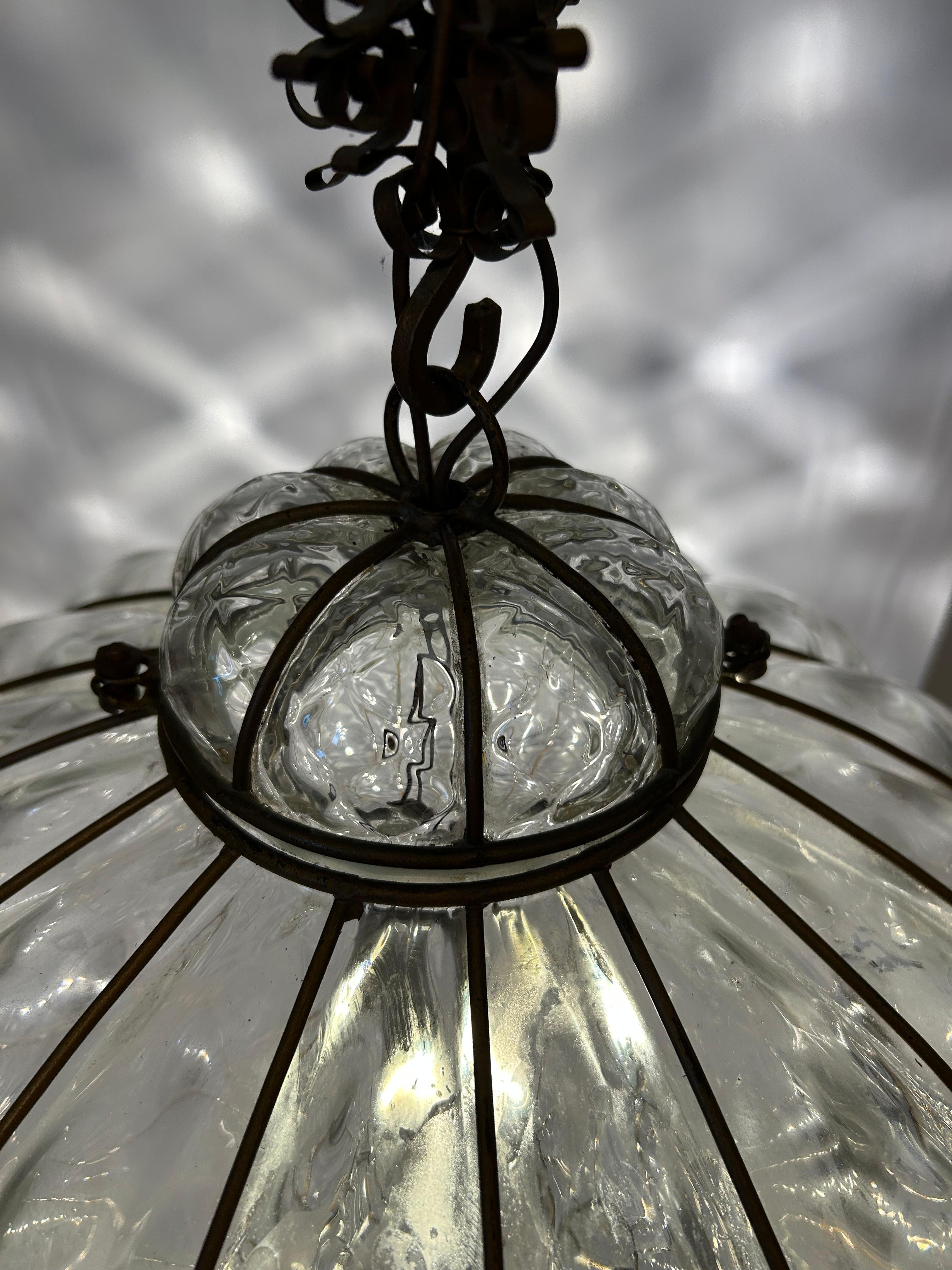 Pair of Fabulous Venetian Lanterns, Murano Glass, 1980's For Sale 1