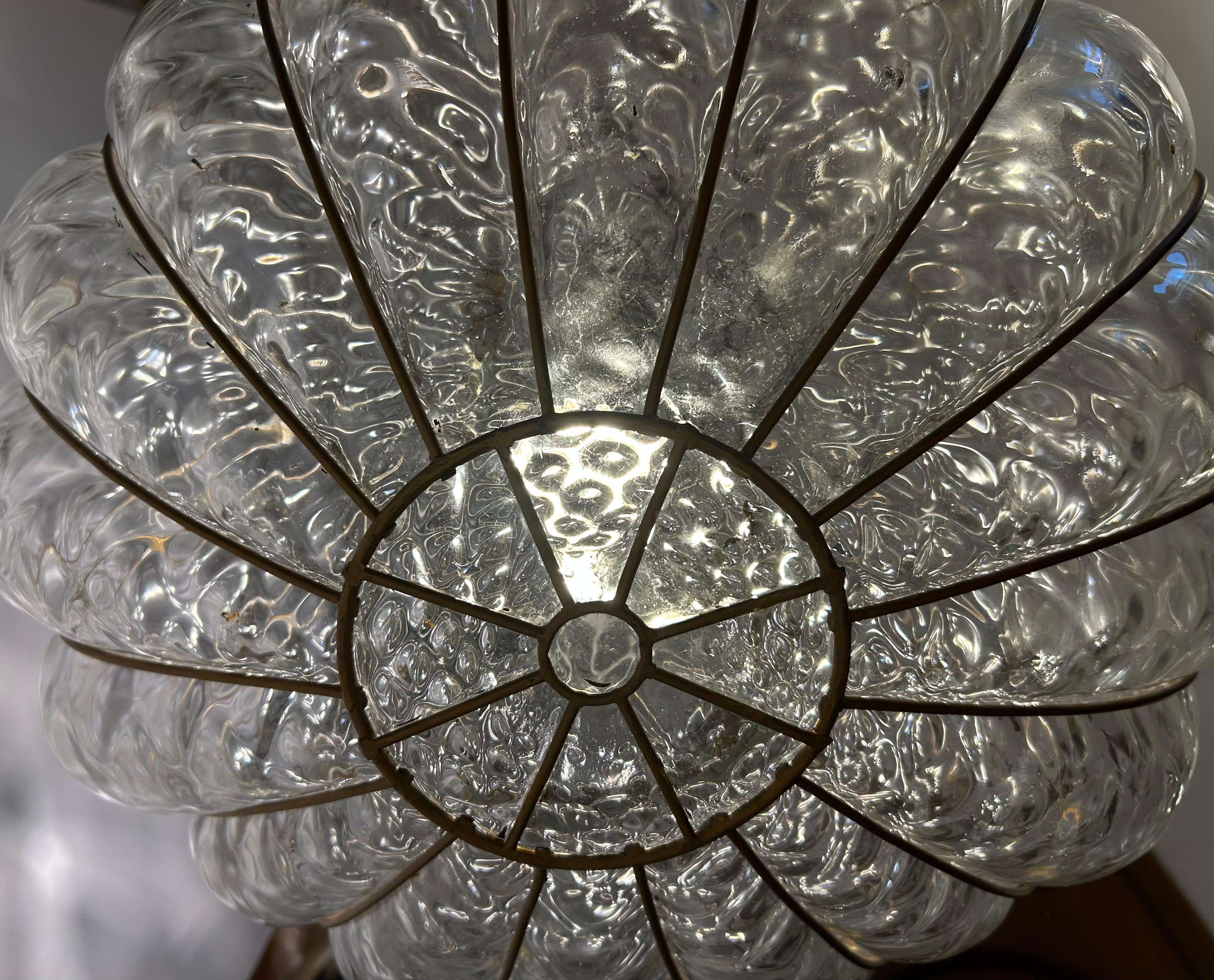Pair of Fabulous Venetian Lanterns, Murano Glass, 1980's For Sale 2