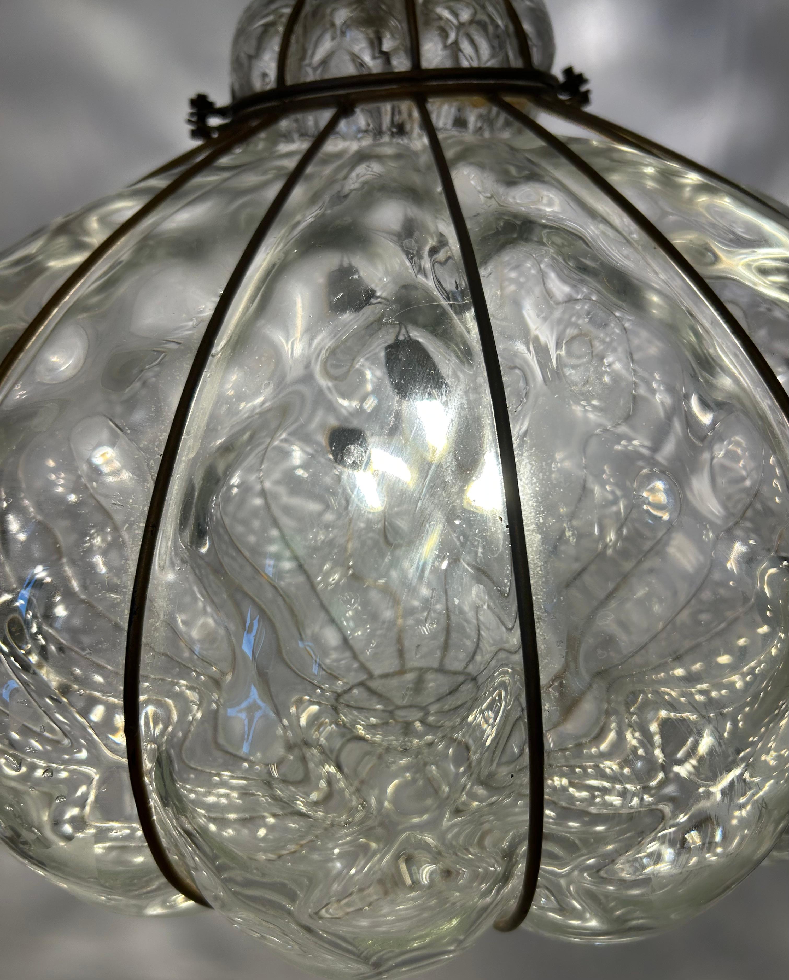 Pair of Fabulous Venetian Lanterns, Murano Glass, 1980's For Sale 5