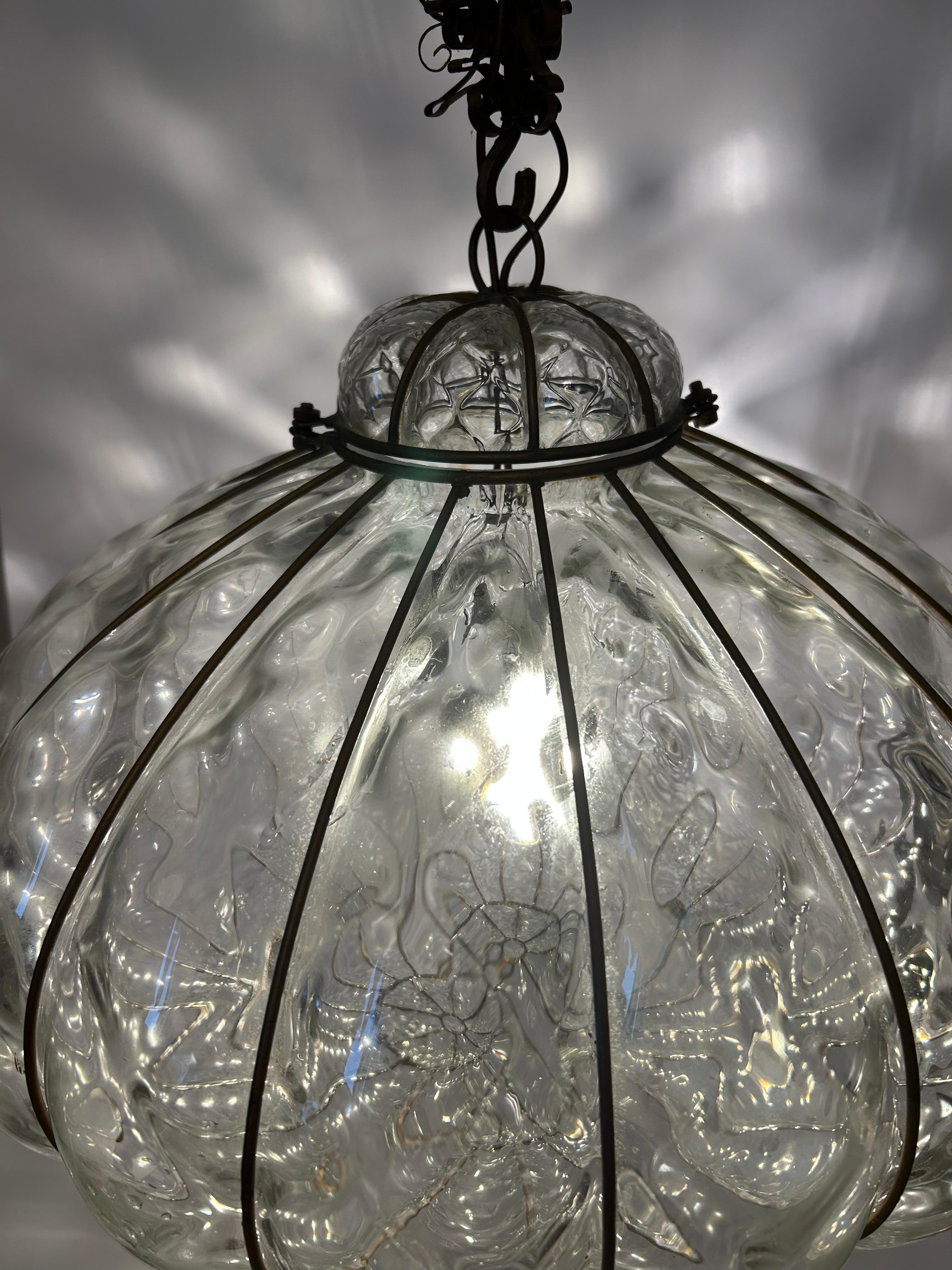Pair of Fabulous Venetian Lanterns, Murano Glass, 1980's For Sale 6
