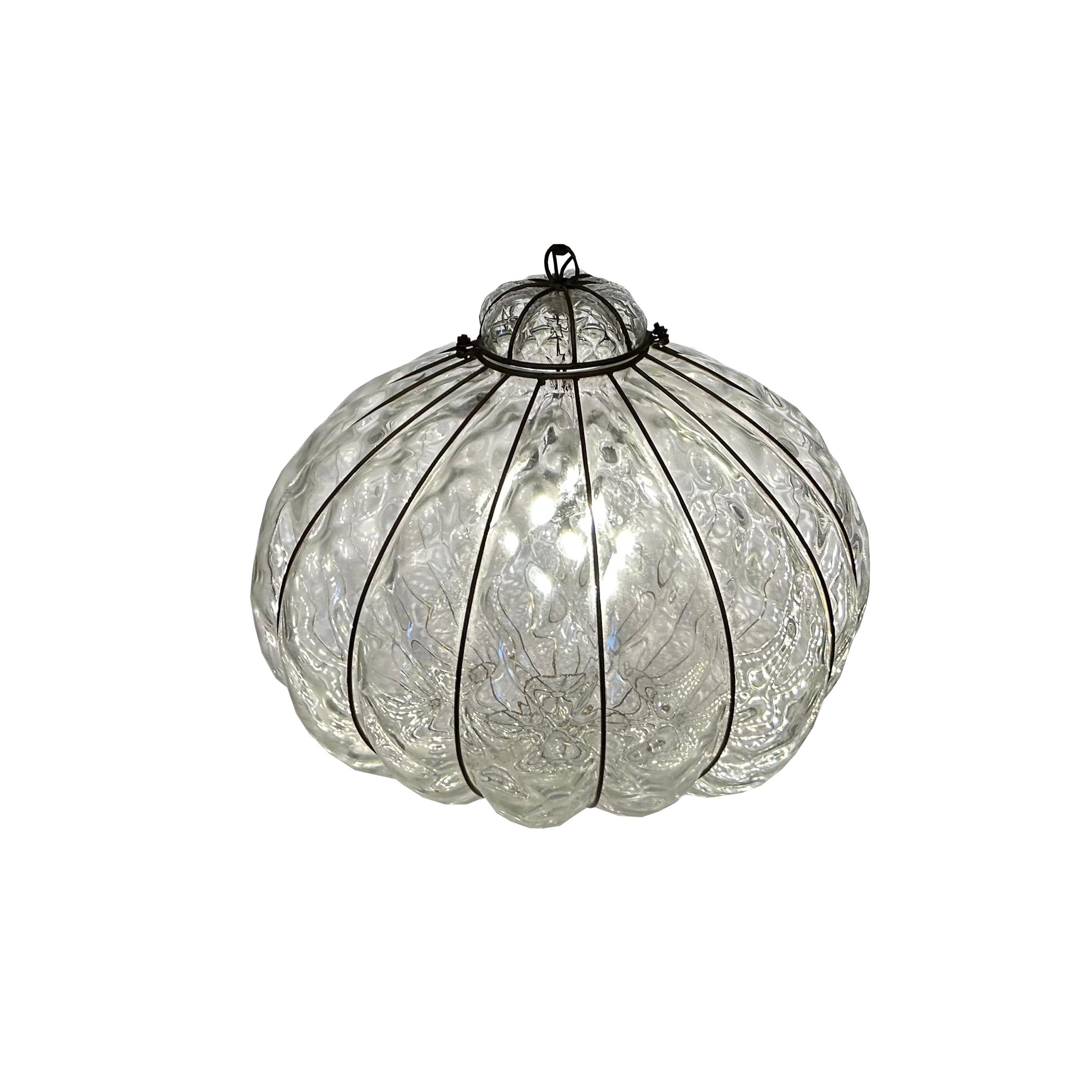 Pair of Fabulous Venetian Lanterns, Murano Glass, 1980's For Sale 9