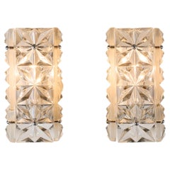 Pair of faceted crystal and Chrome 'Jewel' Sconces by Kinkeldey, 1960s