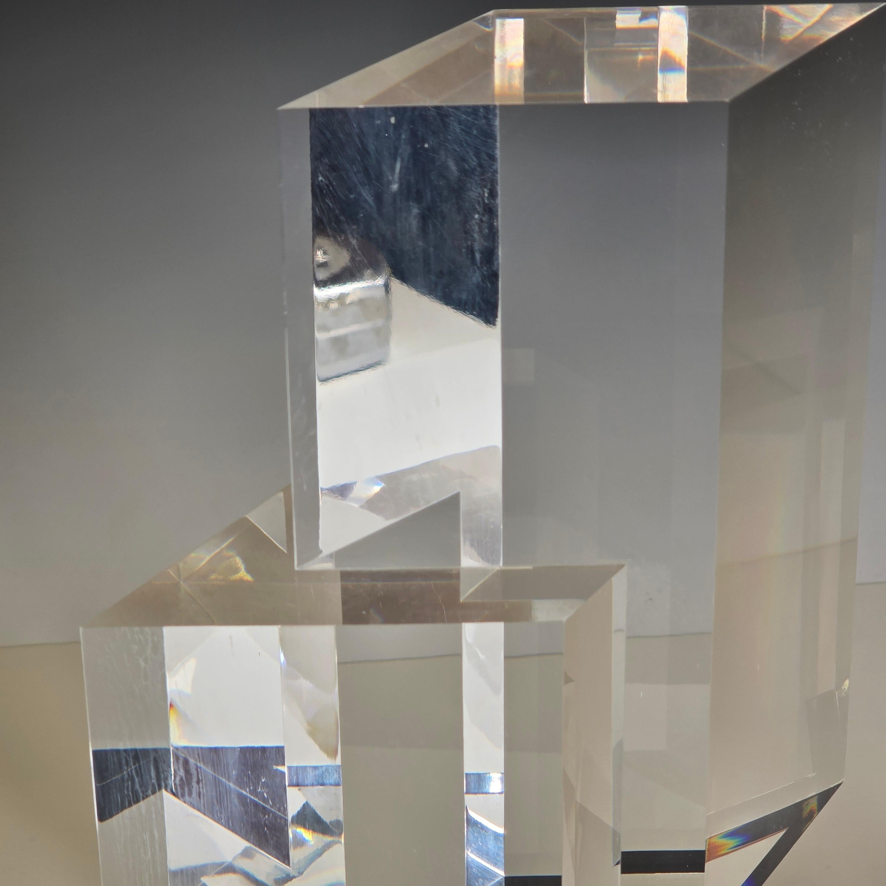 Pair of Faceted Lucite Sculptures by Alessio Tasca For Sale 6