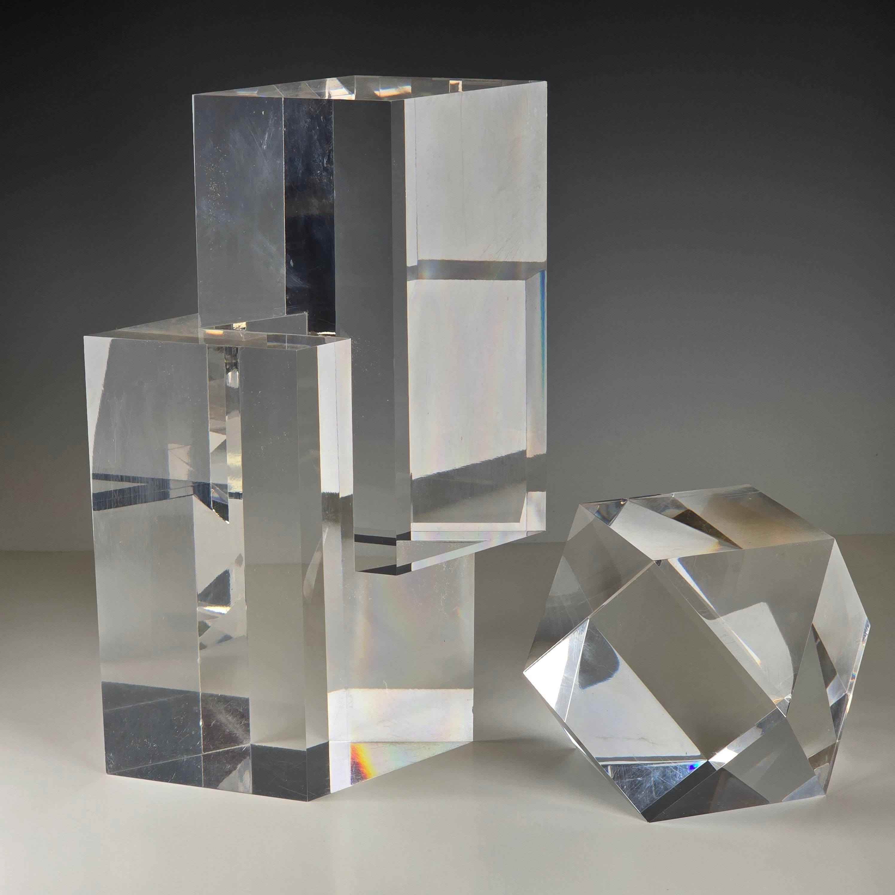 Pair of Faceted Lucite Sculptures by Alessio Tasca For Sale 7