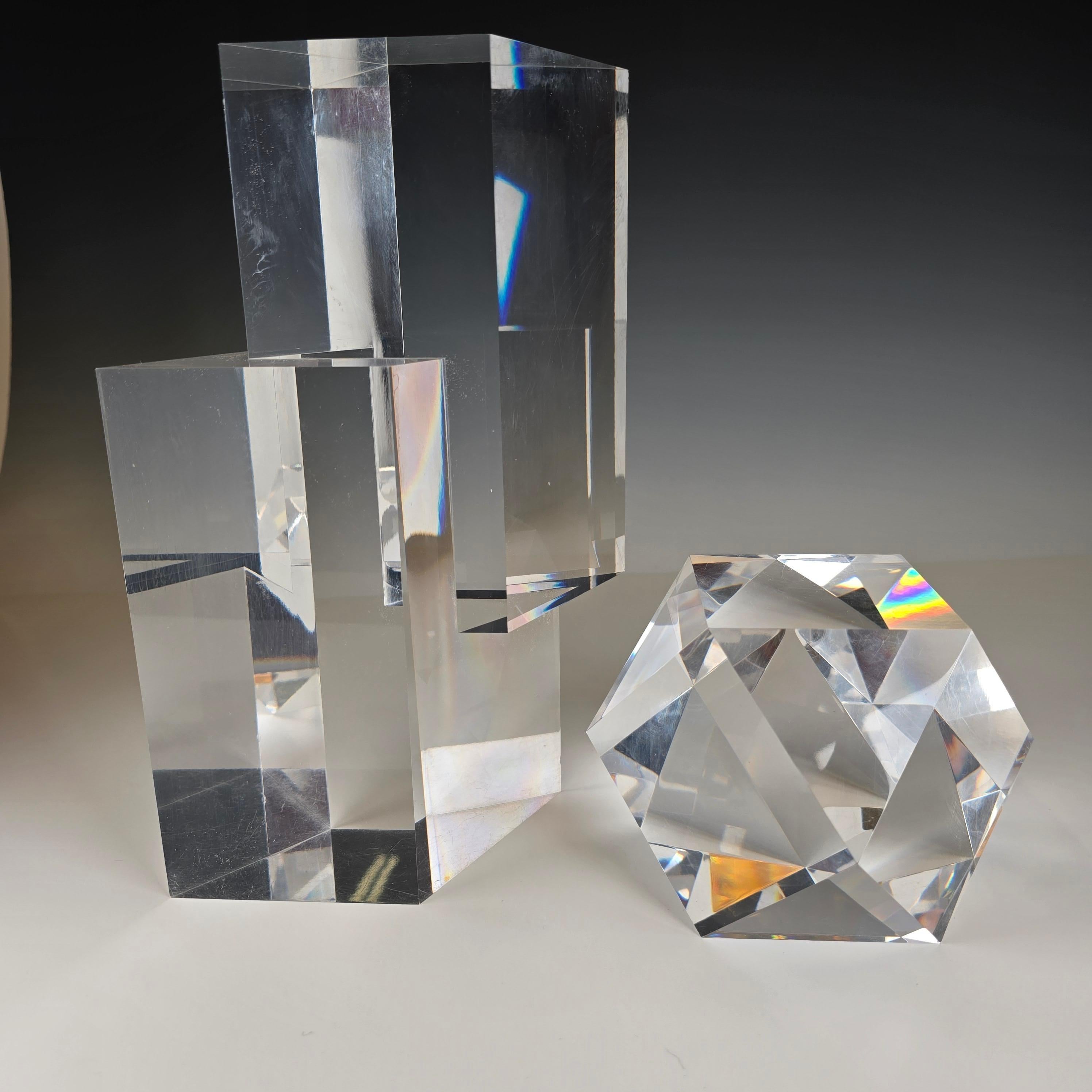 Pair of Faceted Lucite Sculptures by Alessio Tasca For Sale 8