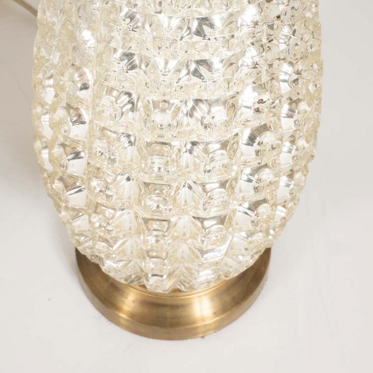 Pair of faceted mercury glass table lamps For Sale 3