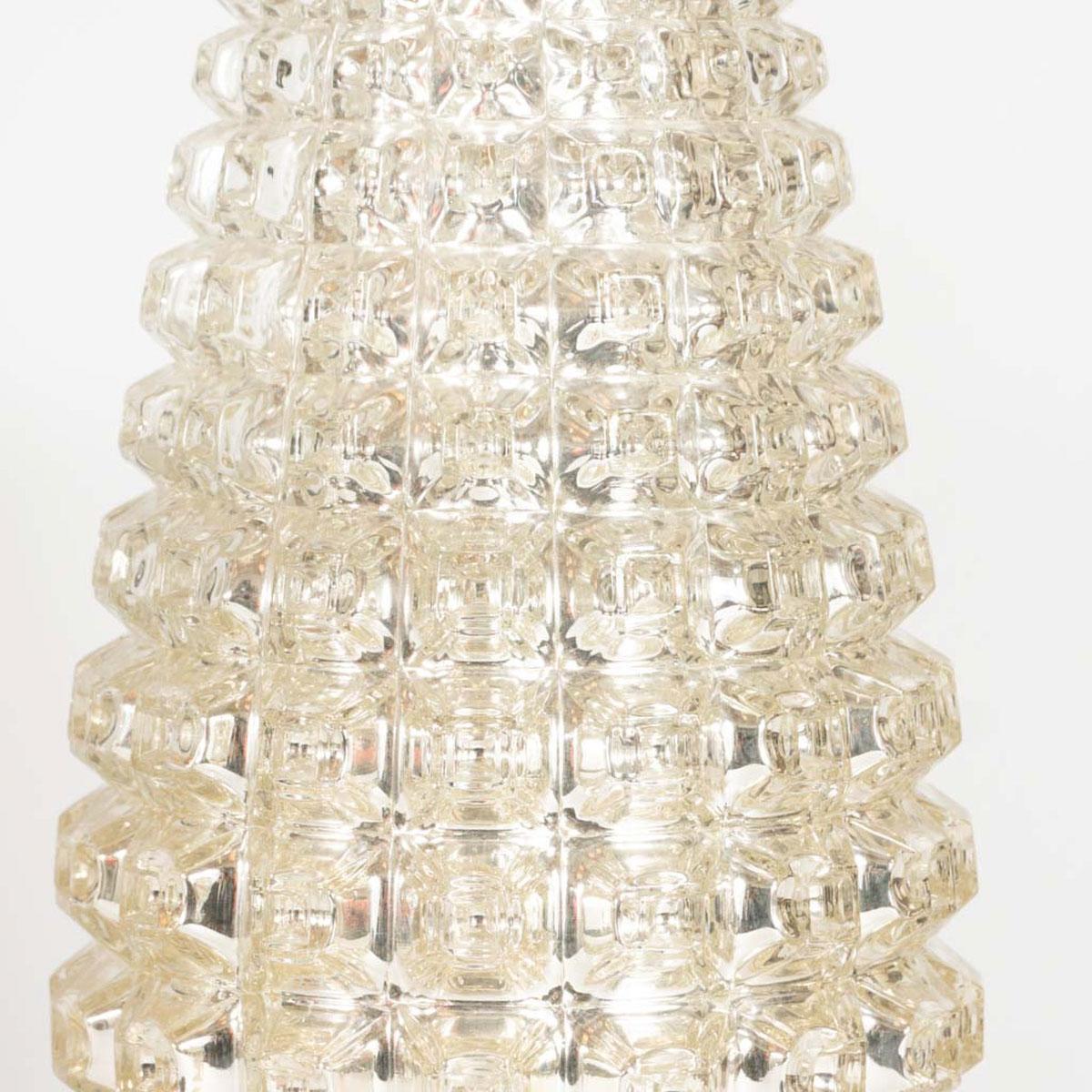 Pair of faceted mercury glass table lamps For Sale 1