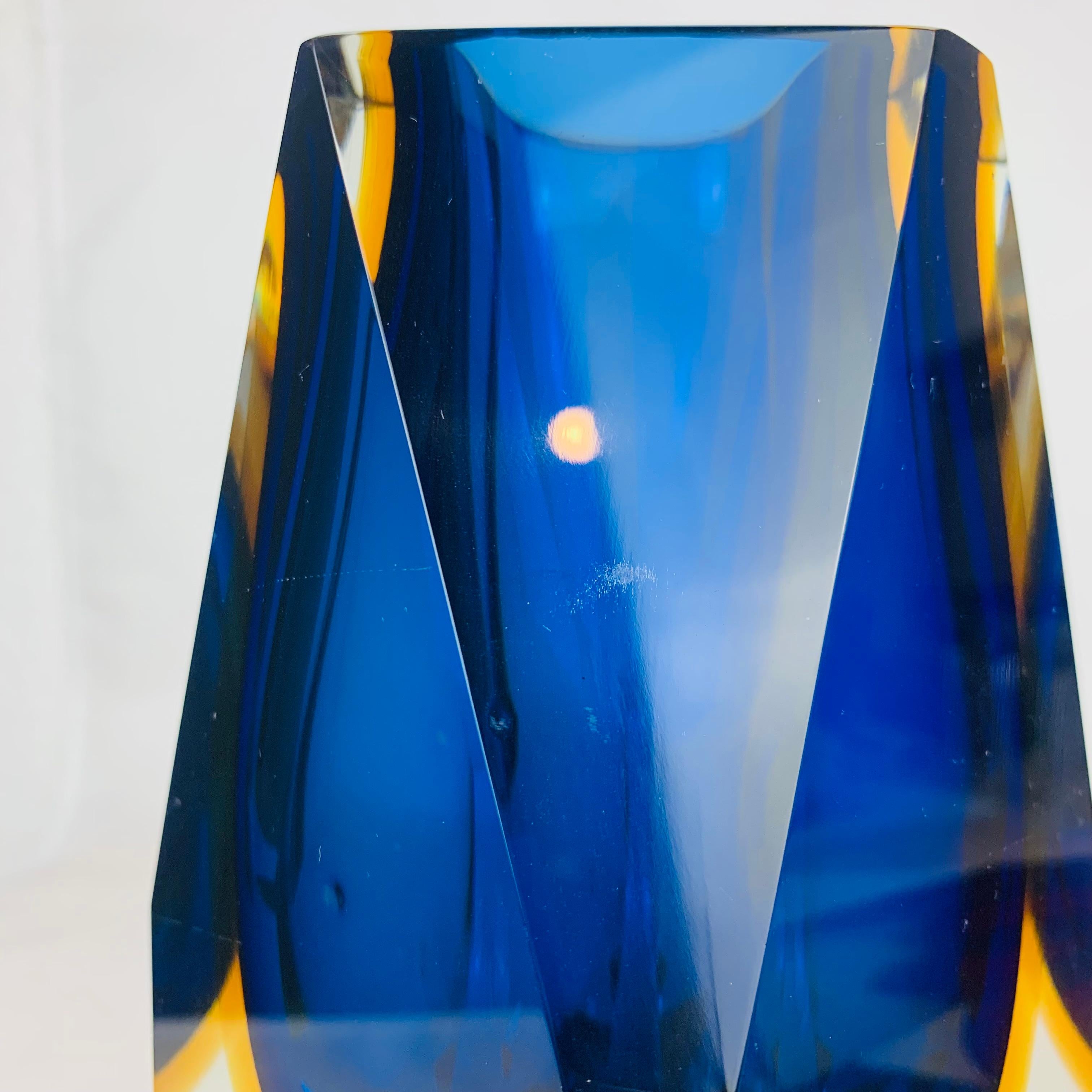 Paire de vases Sommerso de Murano à facettes par Alessandro Mandruzzato en vente 5