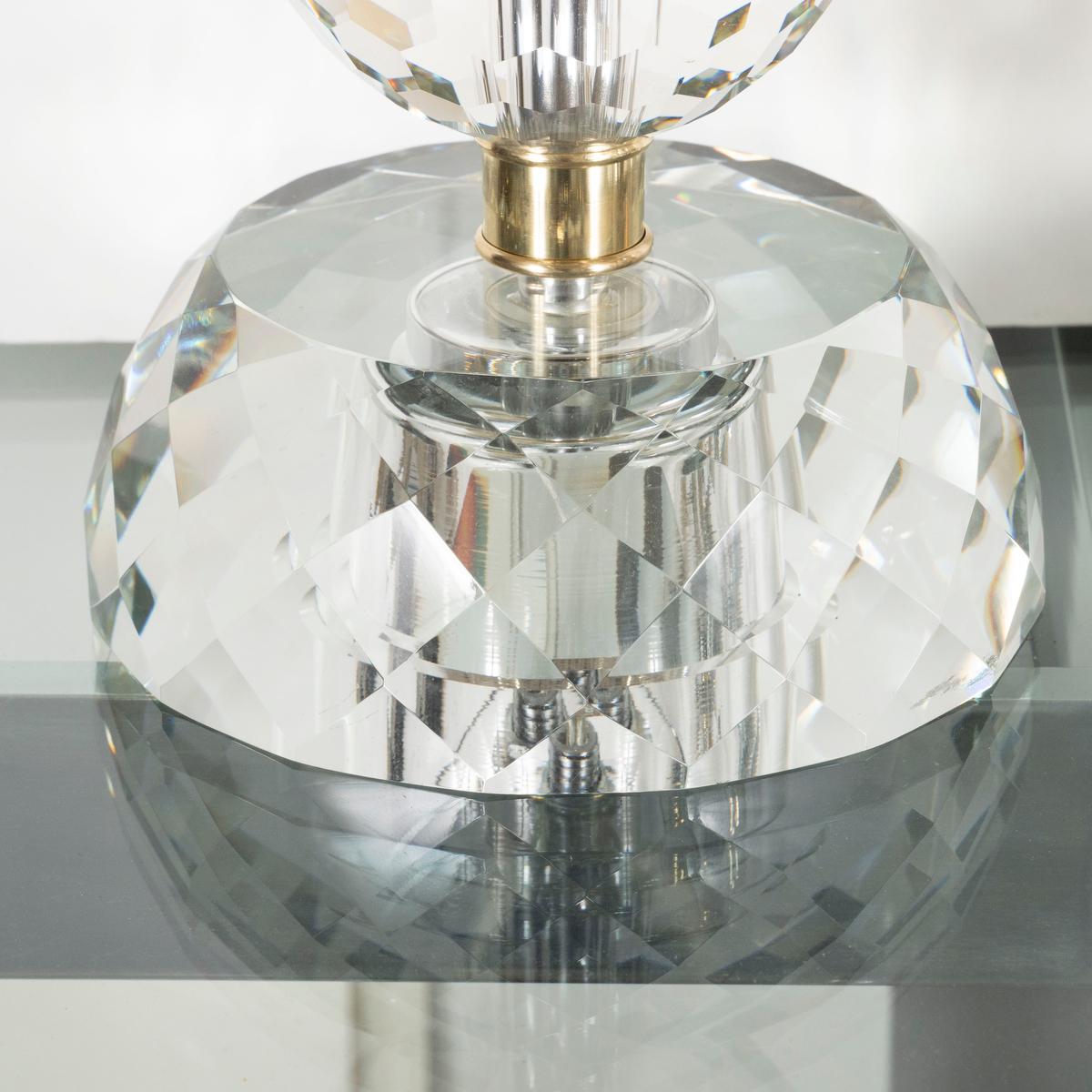 Mid-20th Century Pair of Faceted Sphere Table Lamps