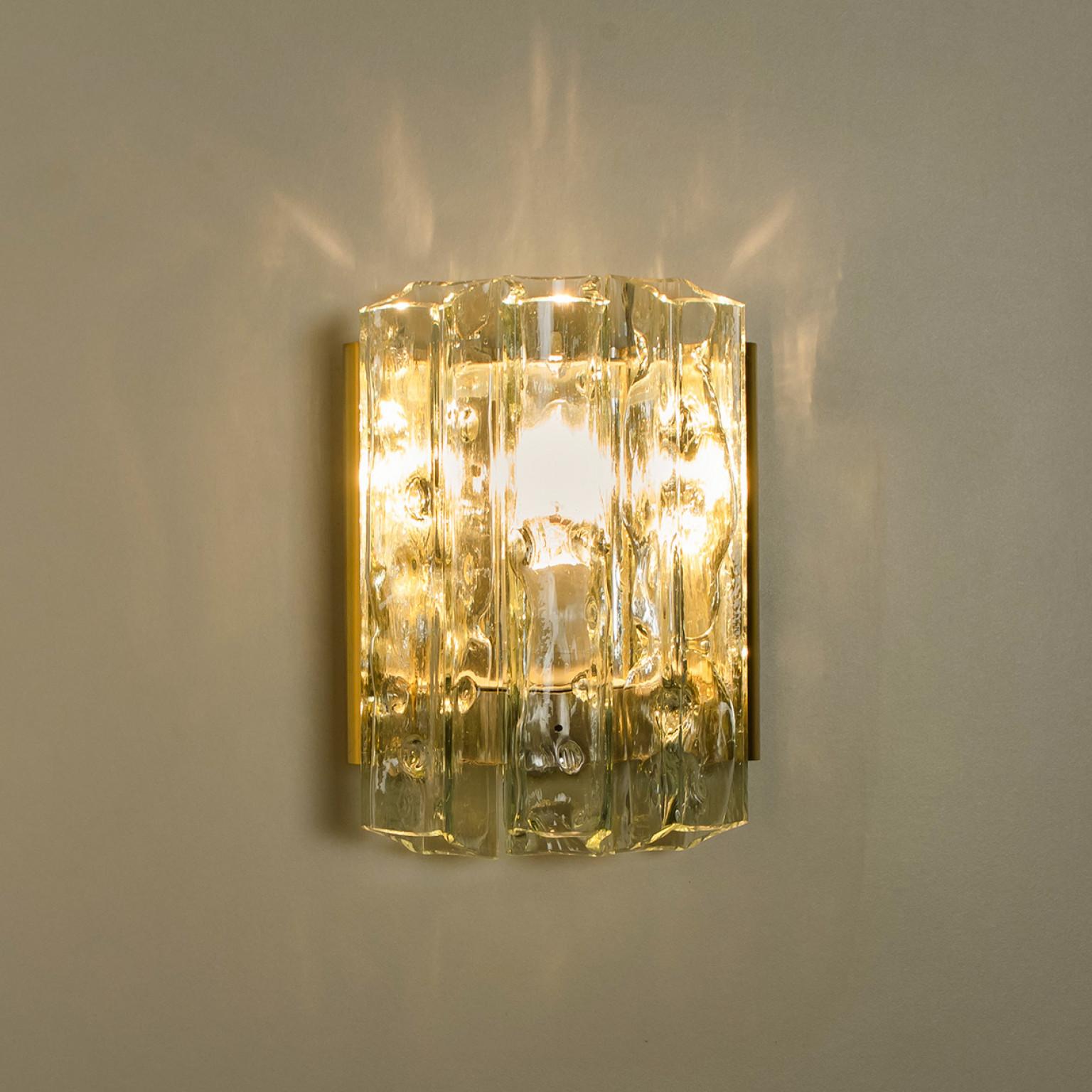 Pair of Faceted Tubes Wall Lights by Doria Leuchten, 1960s For Sale 4