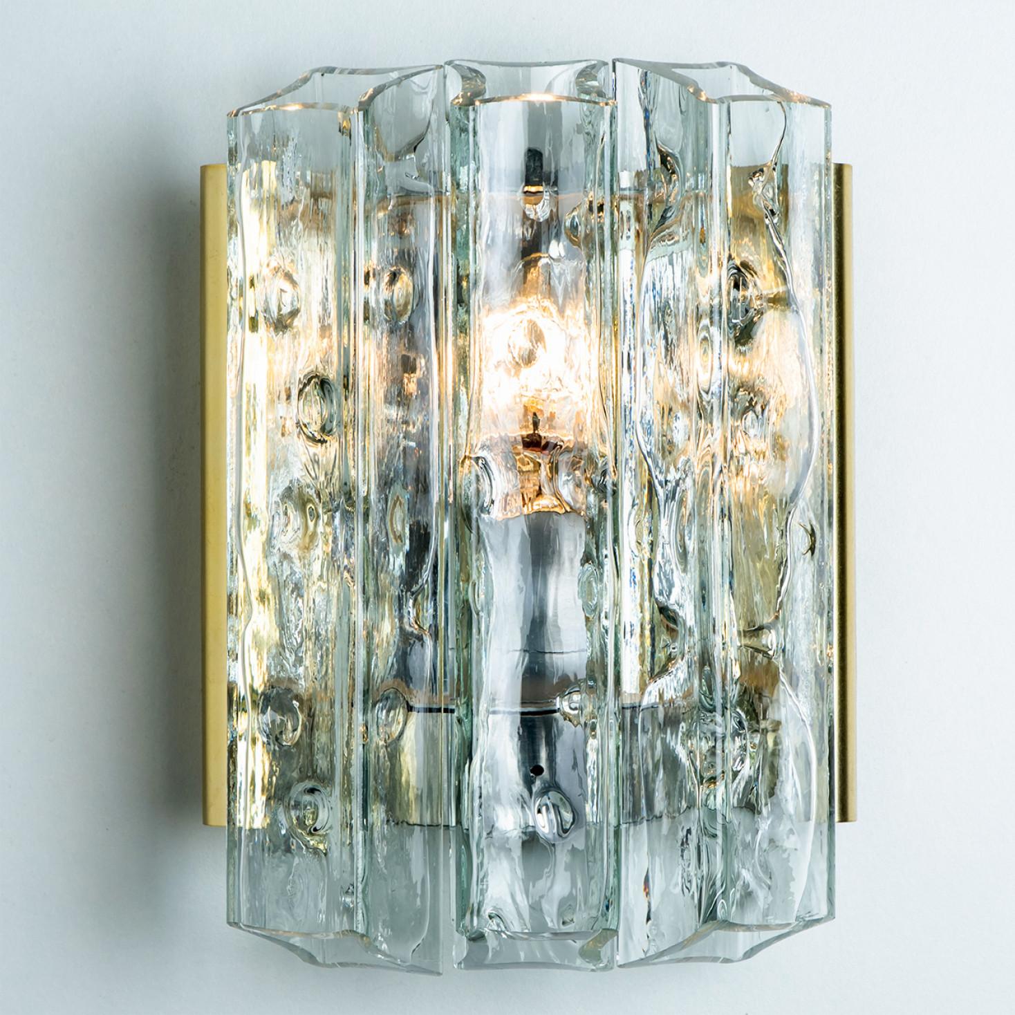 Mid-Century Modern Pair of Faceted Tubes Wall Lights by Doria Leuchten, 1960s For Sale