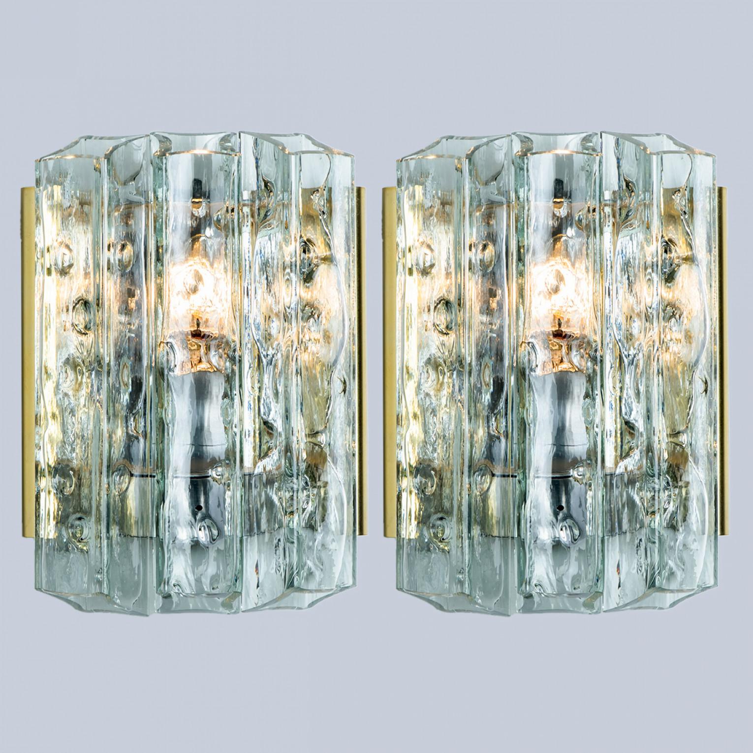 Other Pair of Faceted Tubes Wall Lights by Doria Leuchten, 1960s For Sale