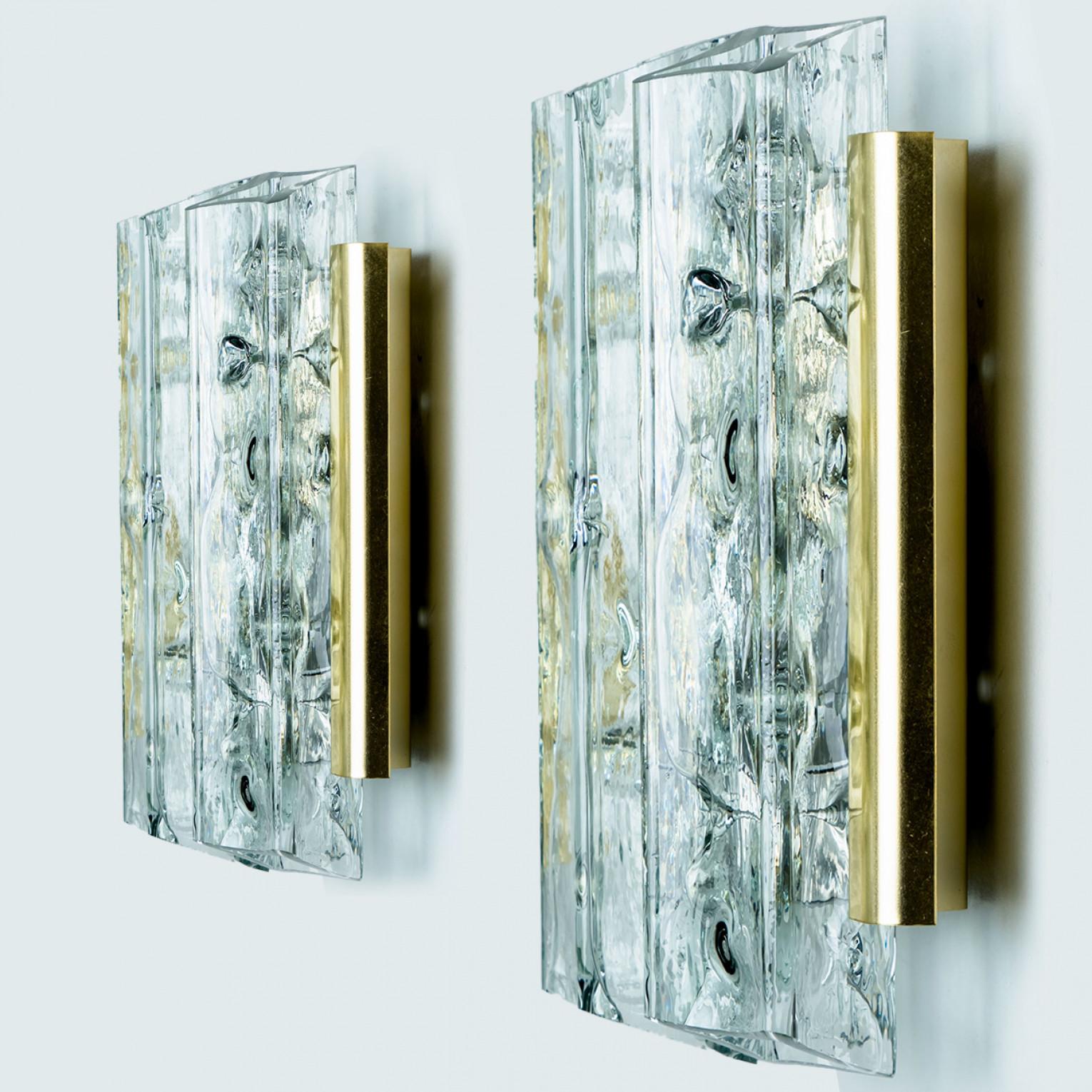 Mid-20th Century Pair of Faceted Tubes Wall Lights by Doria Leuchten, 1960s For Sale