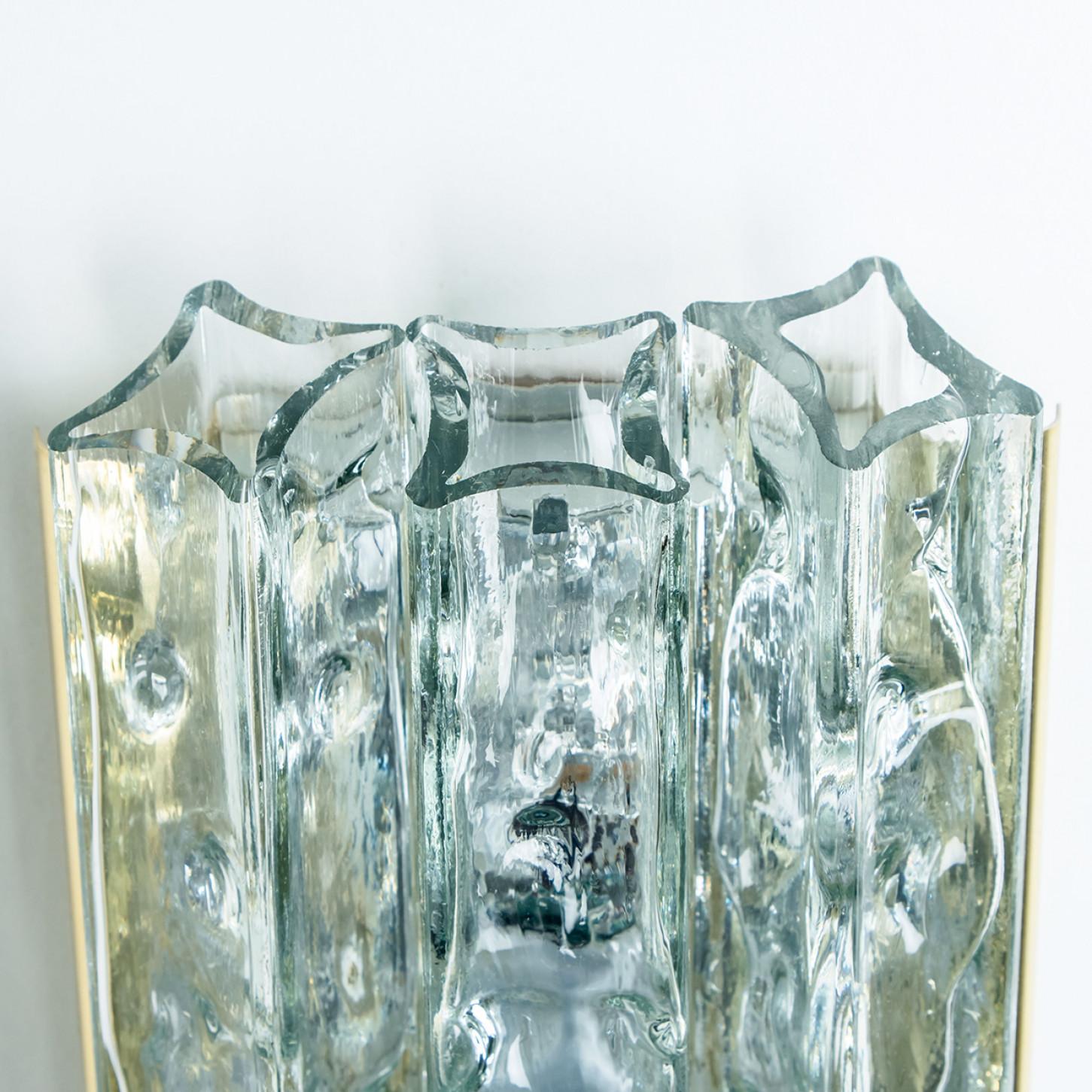 Metal Pair of Faceted Tubes Wall Lights by Doria Leuchten, 1960s For Sale