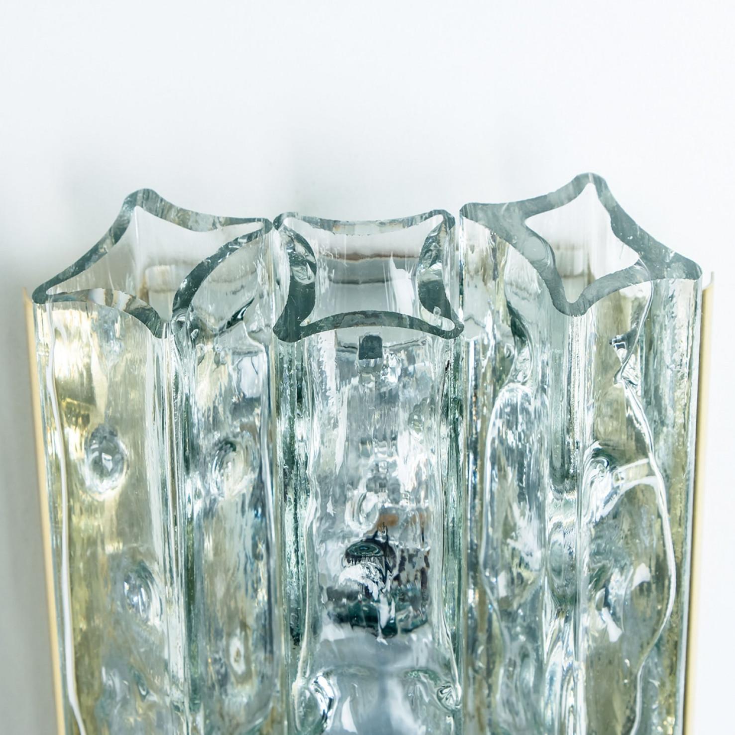 Métal Paire de lampes murales à tubes à facettes de Doria Leuchten, années 1960 en vente