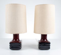 Pair of "Facette" Ceramic Table Lamps by Cari Zalloni for Steuler, c. 1970's