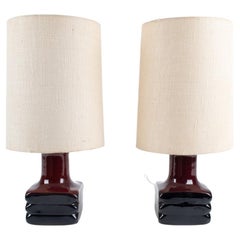 Pair of "Facette" Ceramic Table Lamps by Cari Zalloni for Steuler, c. 1970's