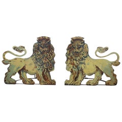 Pair of Fairground or Circus Entrance Lions
