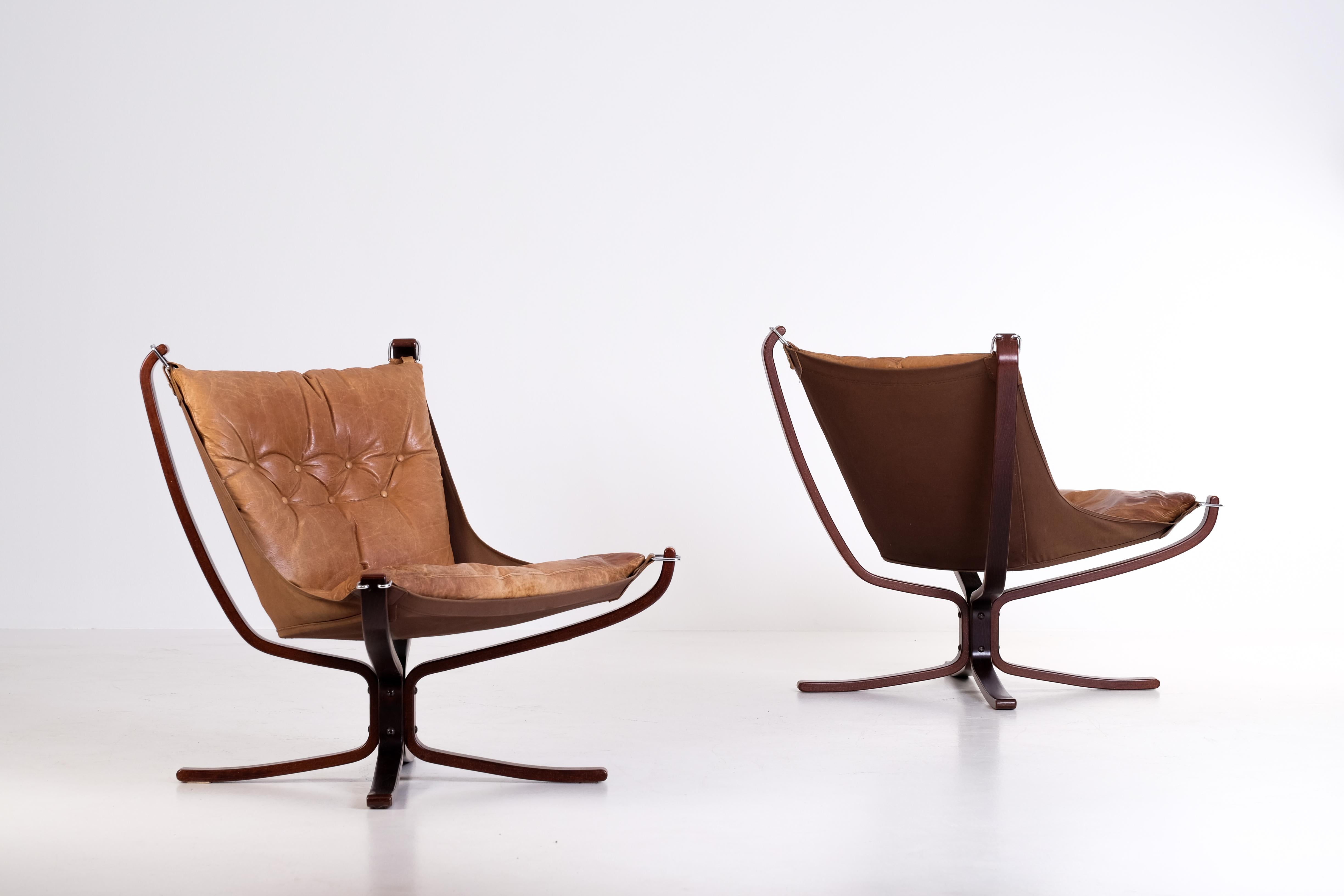Scandinave moderne Paire de chaises Falcon de Sigurd Ressell, années 1970 en vente