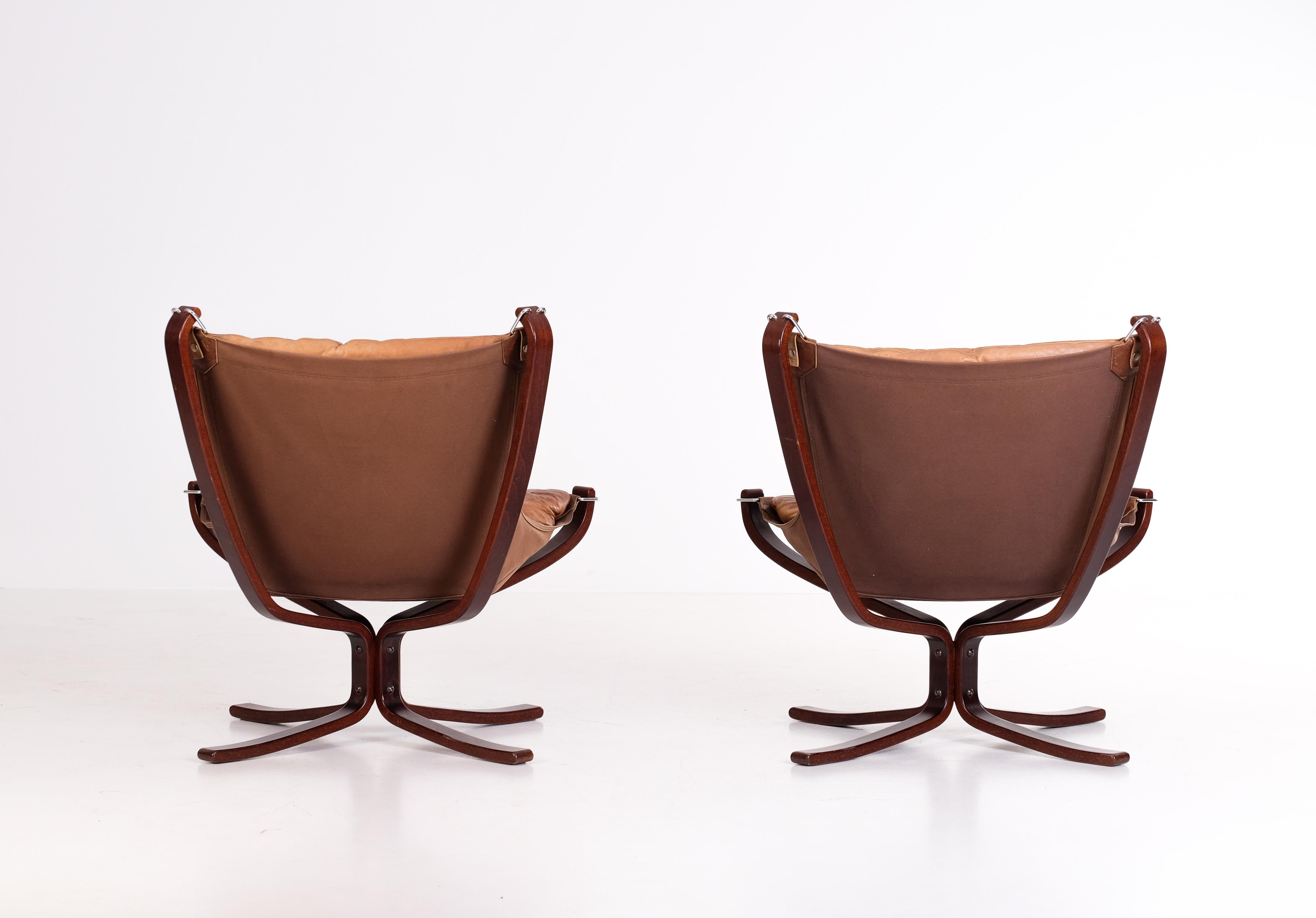 Pair of Falcon Chairs by Sigurd Ressell, 1970s For Sale 2