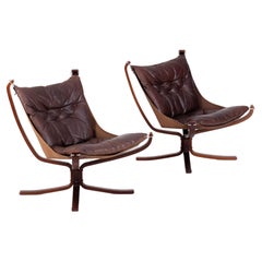 Vintage Pair of Falcon Chairs by Sigurd Ressell, 1970s