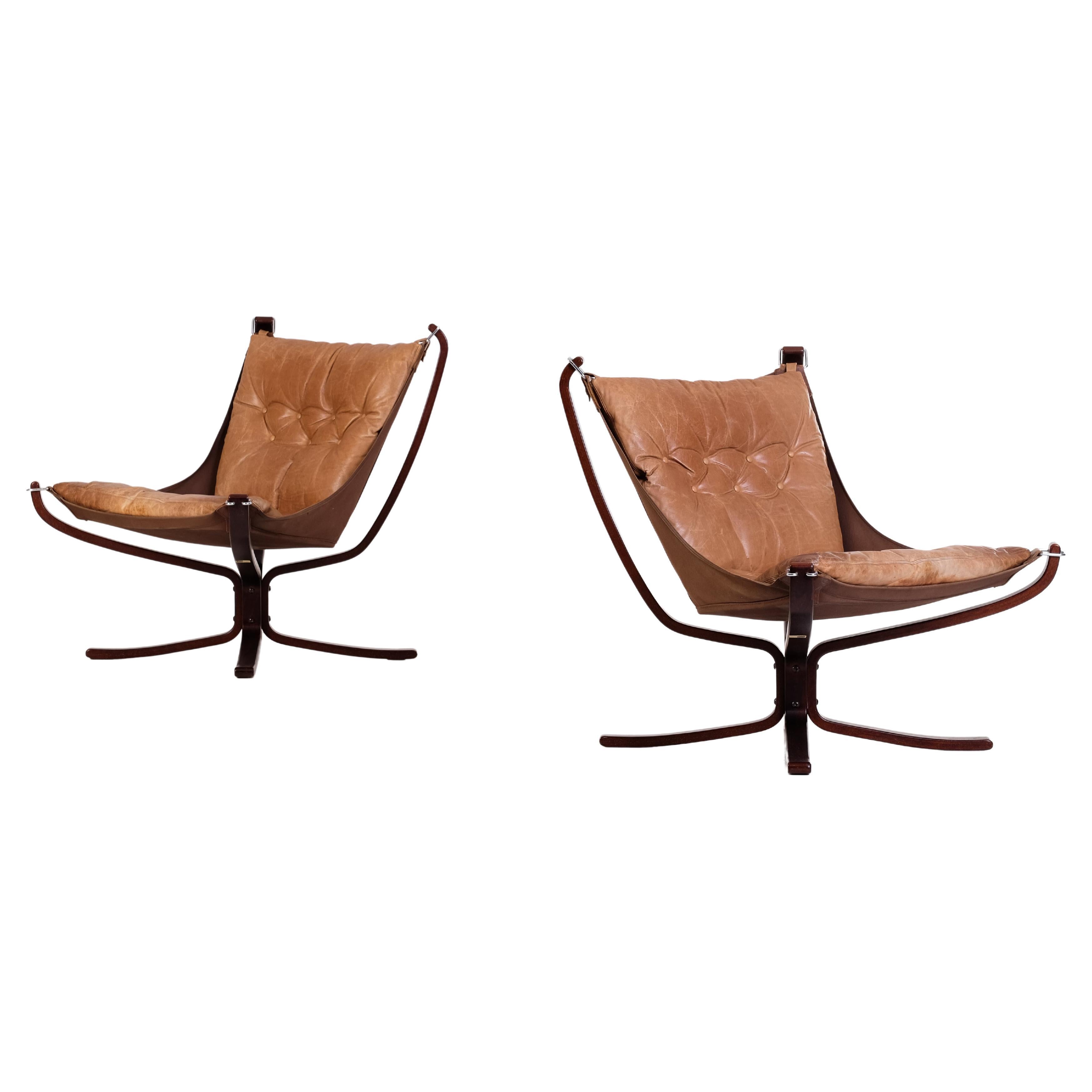 Paire de chaises Falcon de Sigurd Ressell, années 1970 en vente