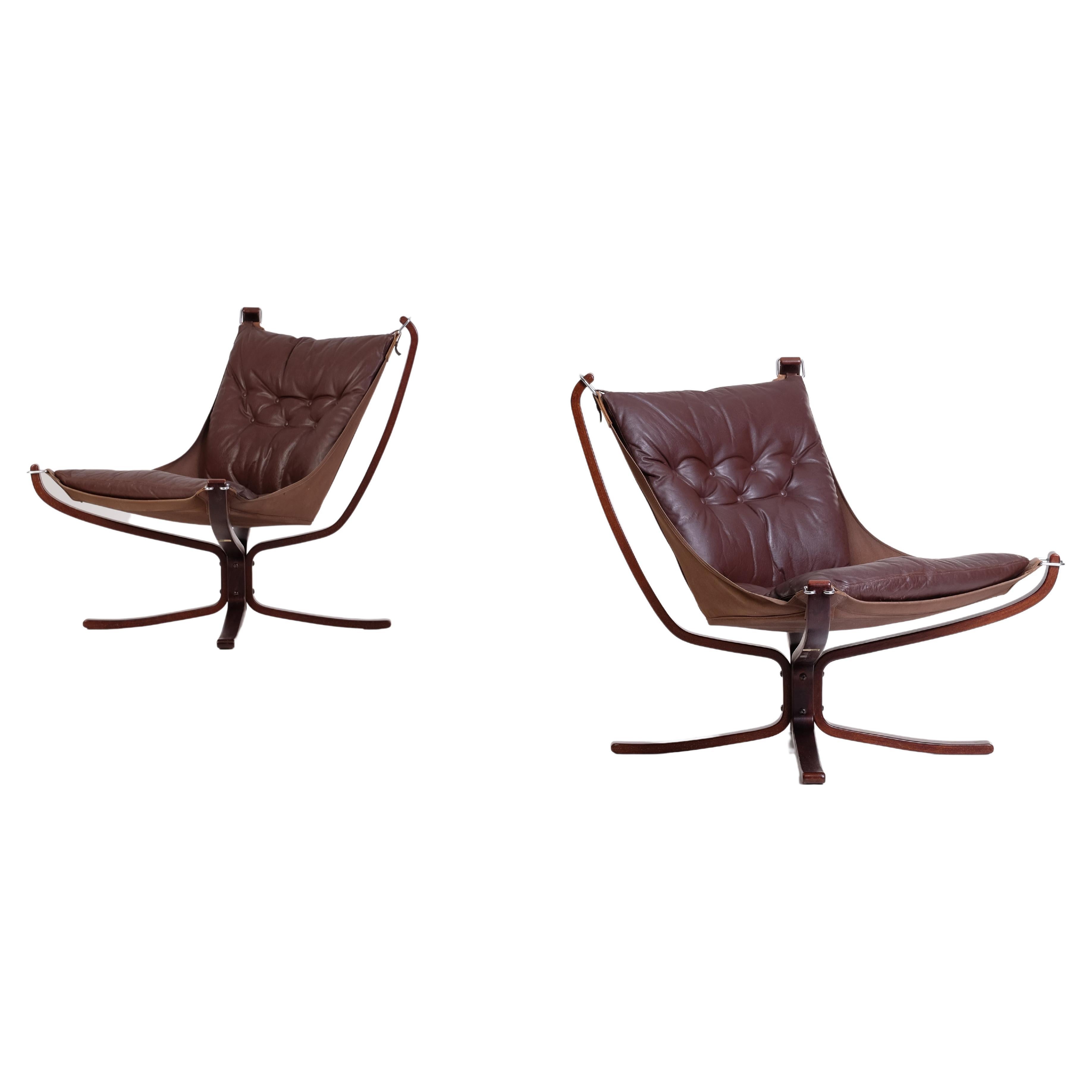 Pair of Falcon Chairs by Sigurd Ressell, 1970s For Sale