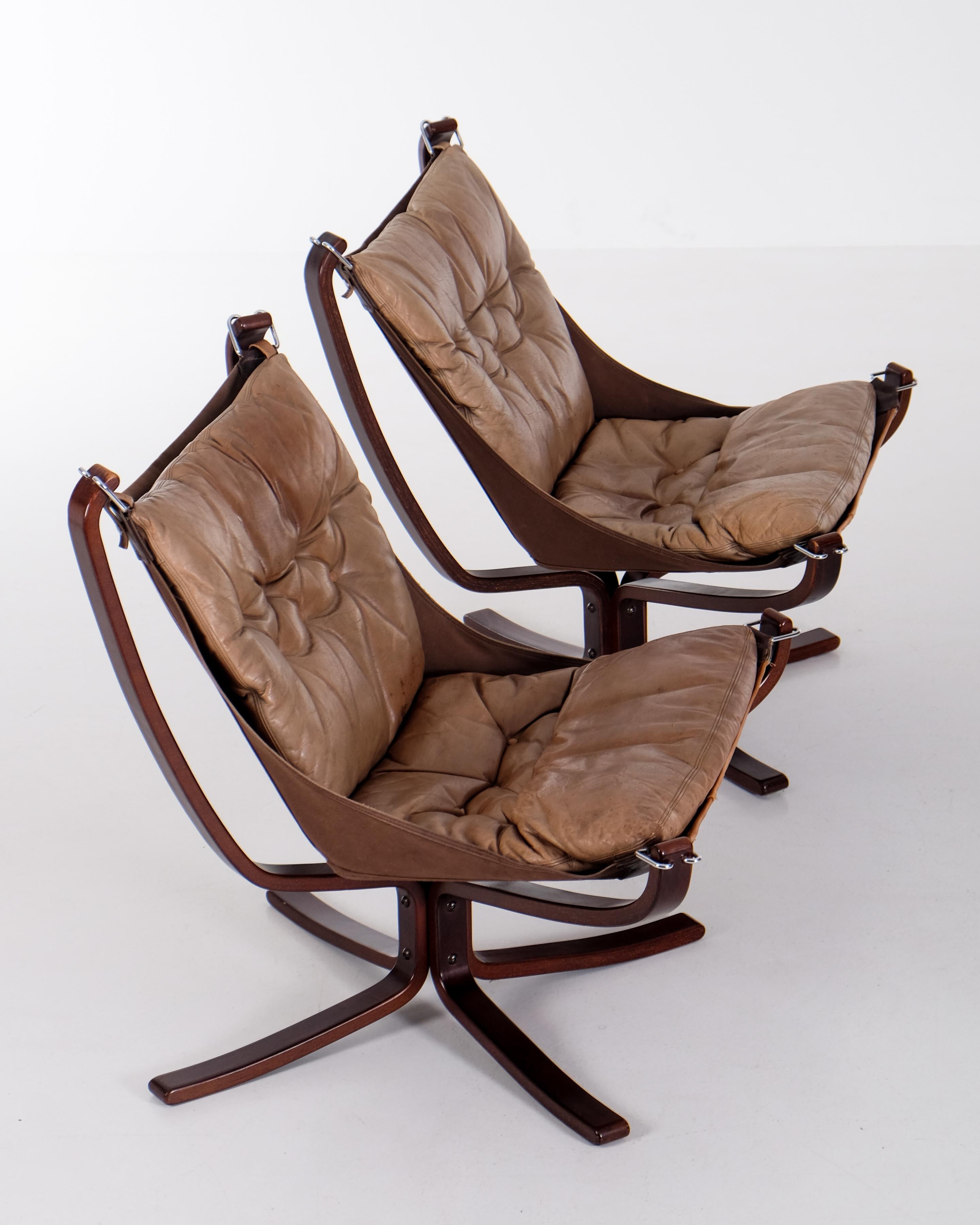 Paire de chaises Falcon de Sigurd Ressell, Norvège, 1970 en vente 3