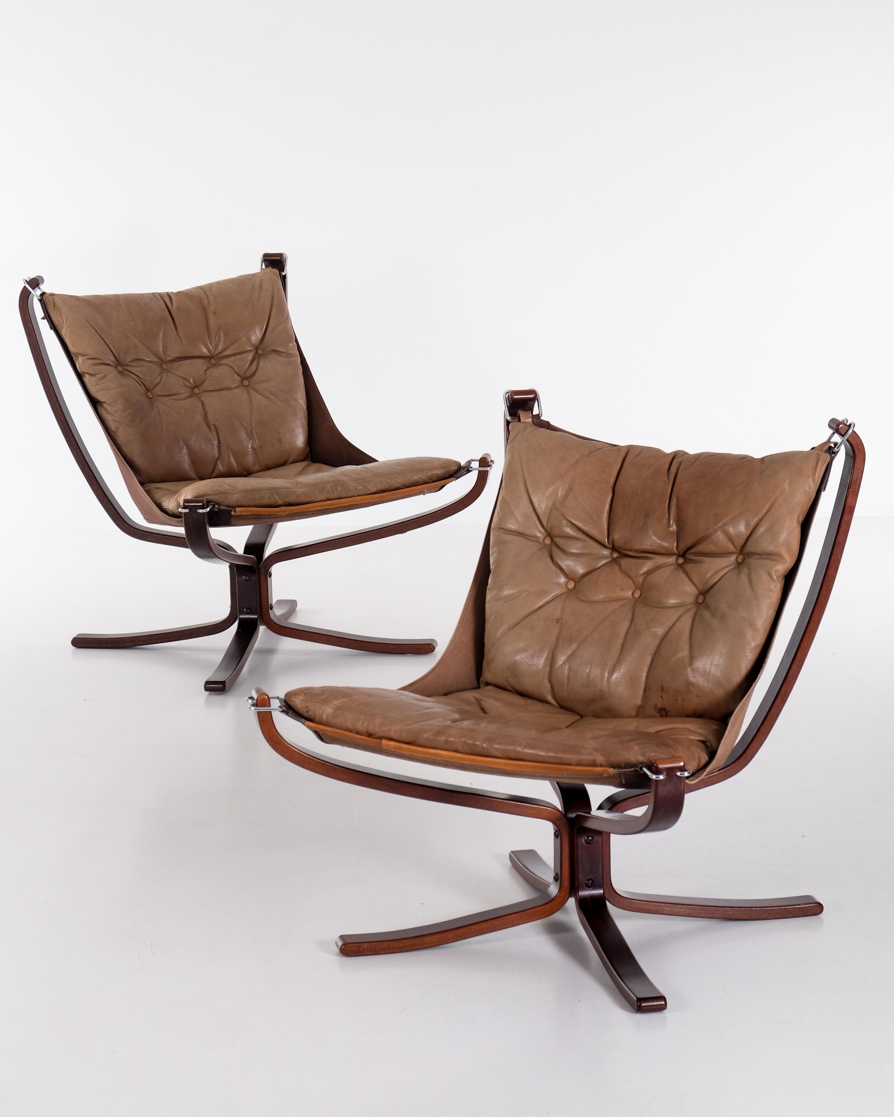 Paire de chaises Falcon de Sigurd Ressell, Norvège, 1970 en vente 7