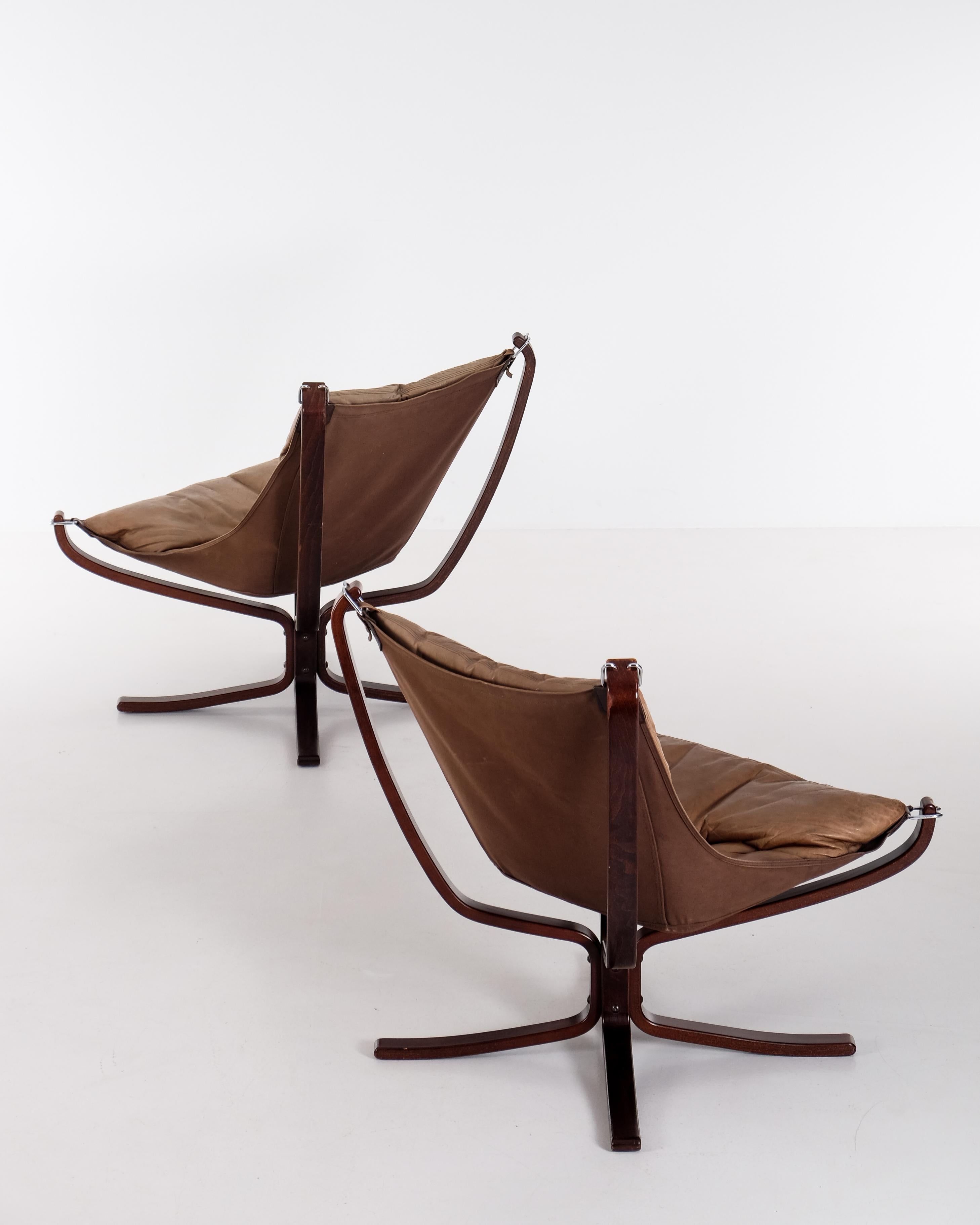 Paire de chaises Falcon de Sigurd Ressell, Norvège, 1970 en vente 1