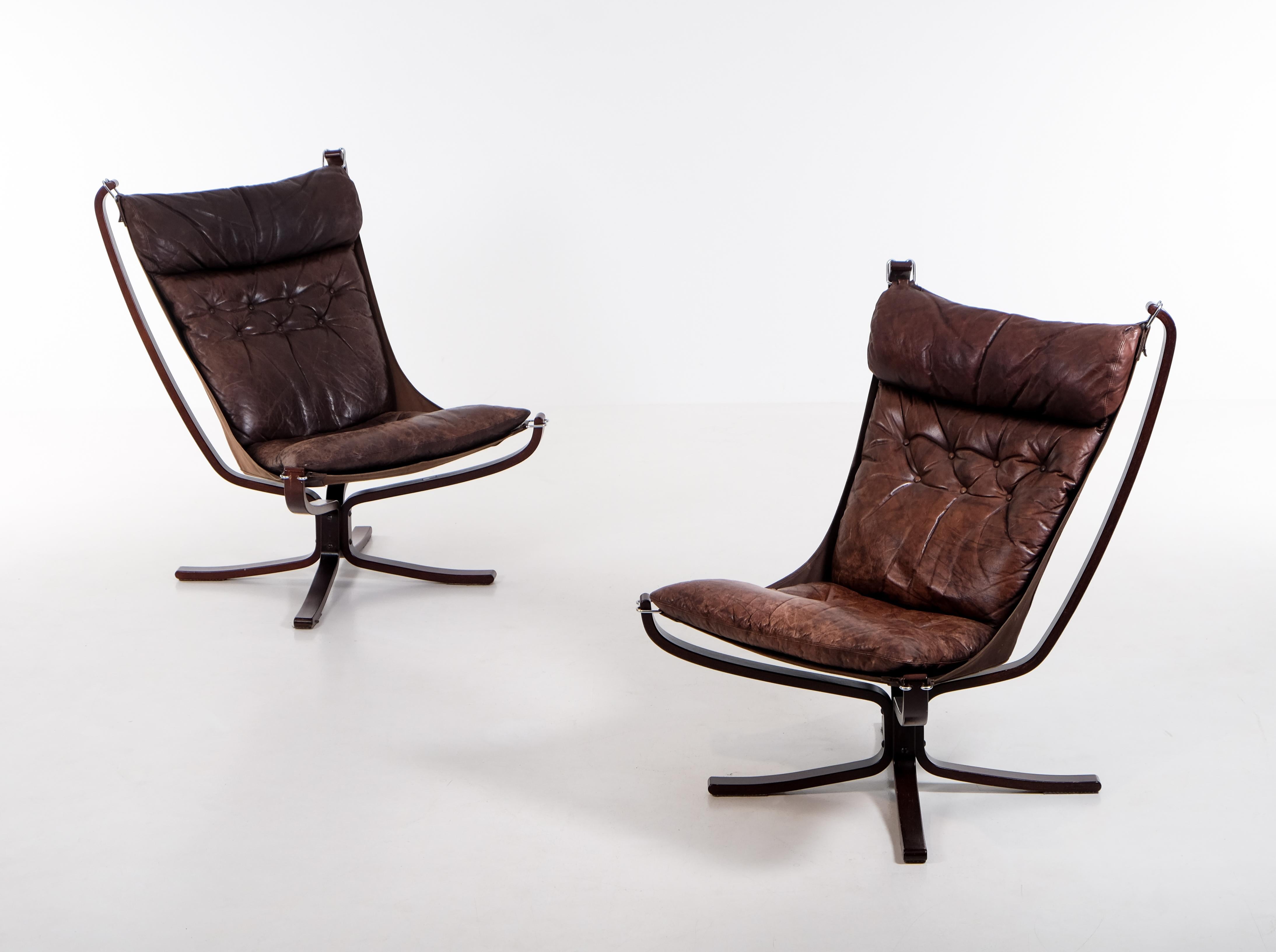Scandinave moderne Paire de fauteuils Flacon de Sigurd Resell, Norvège, années 1970 en vente