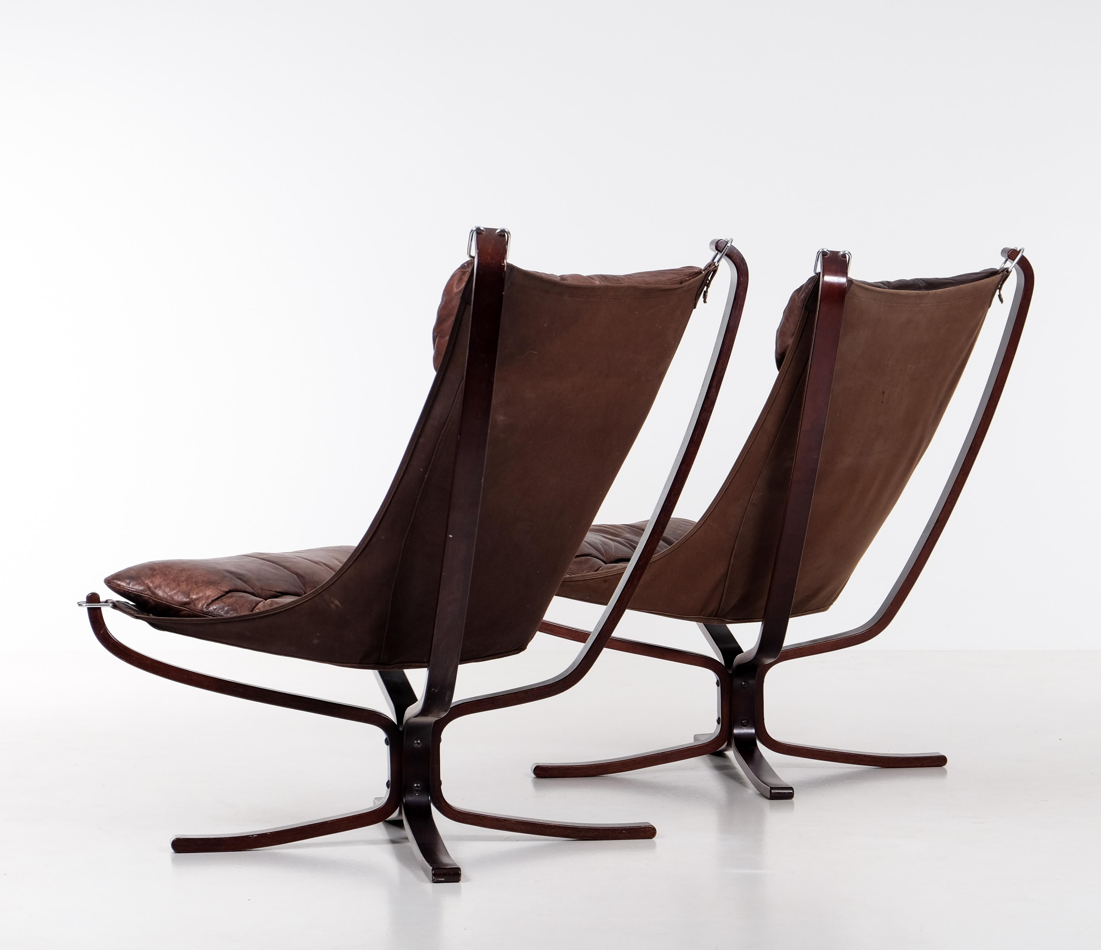 Norvégien Paire de fauteuils Flacon de Sigurd Resell, Norvège, années 1970 en vente