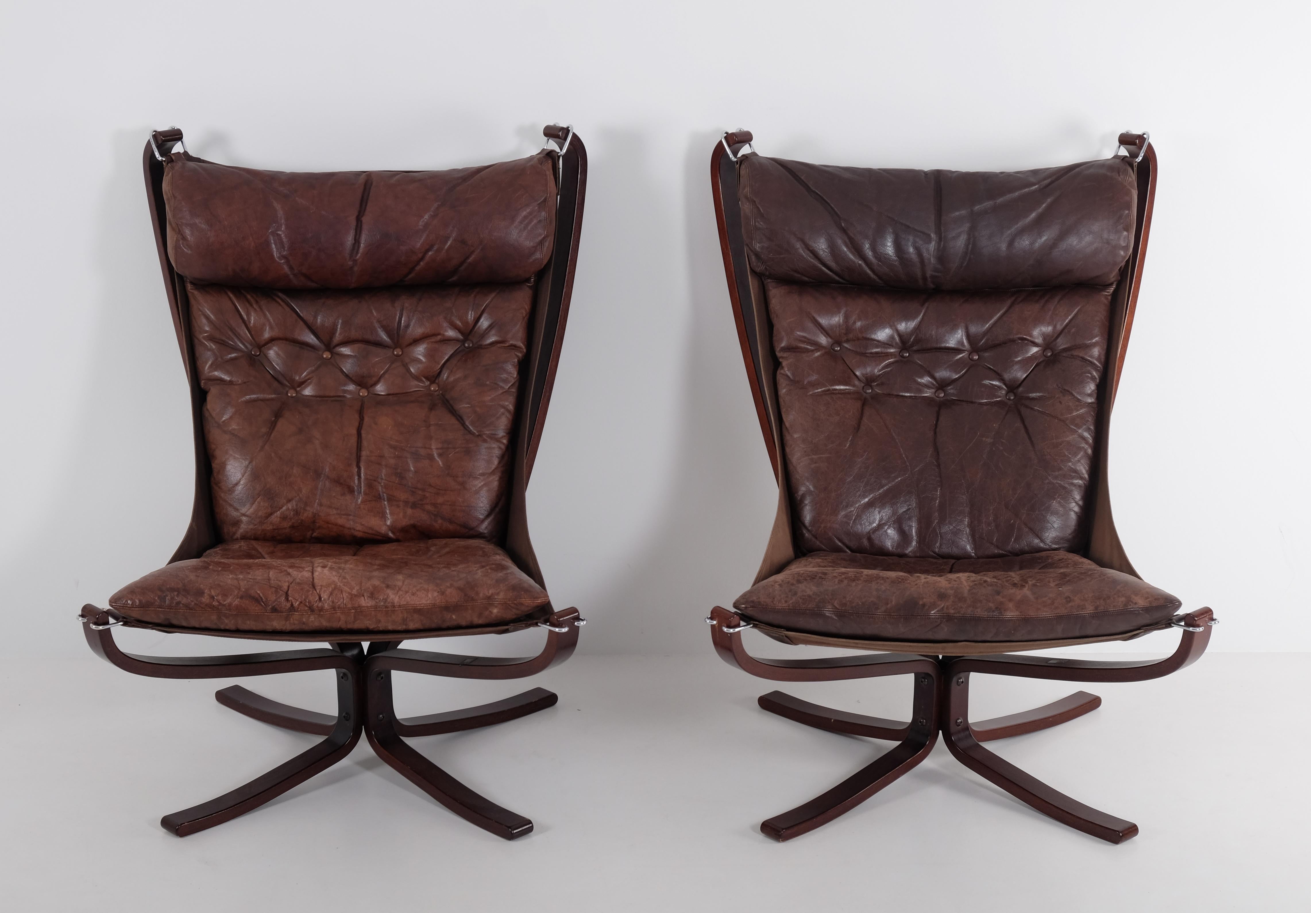Paire de fauteuils Flacon de Sigurd Resell, Norvège, années 1970 Bon état - En vente à Stockholm, SE