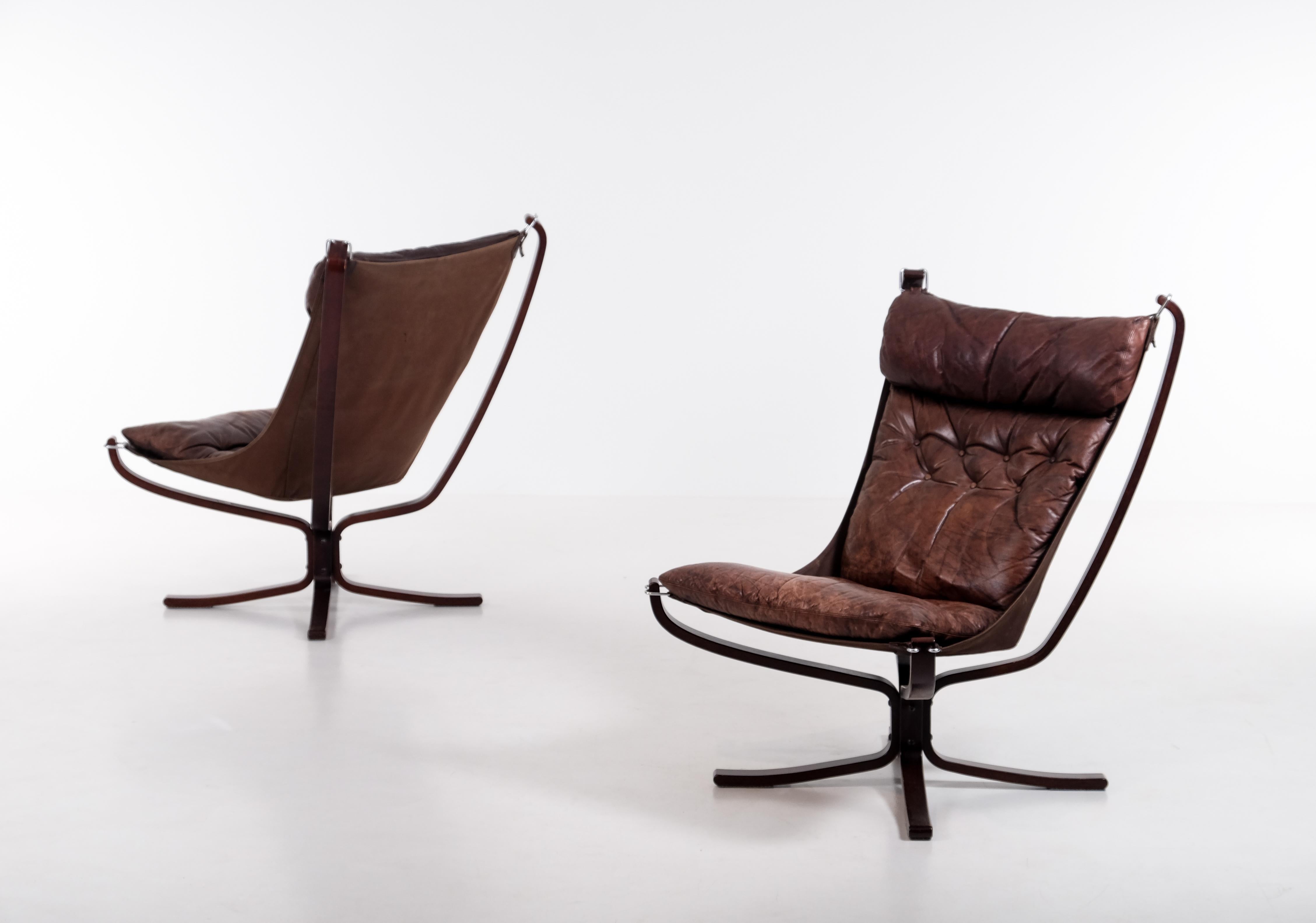 Paire de fauteuils Flacon de Sigurd Resell, Norvège, années 1970 en vente 1