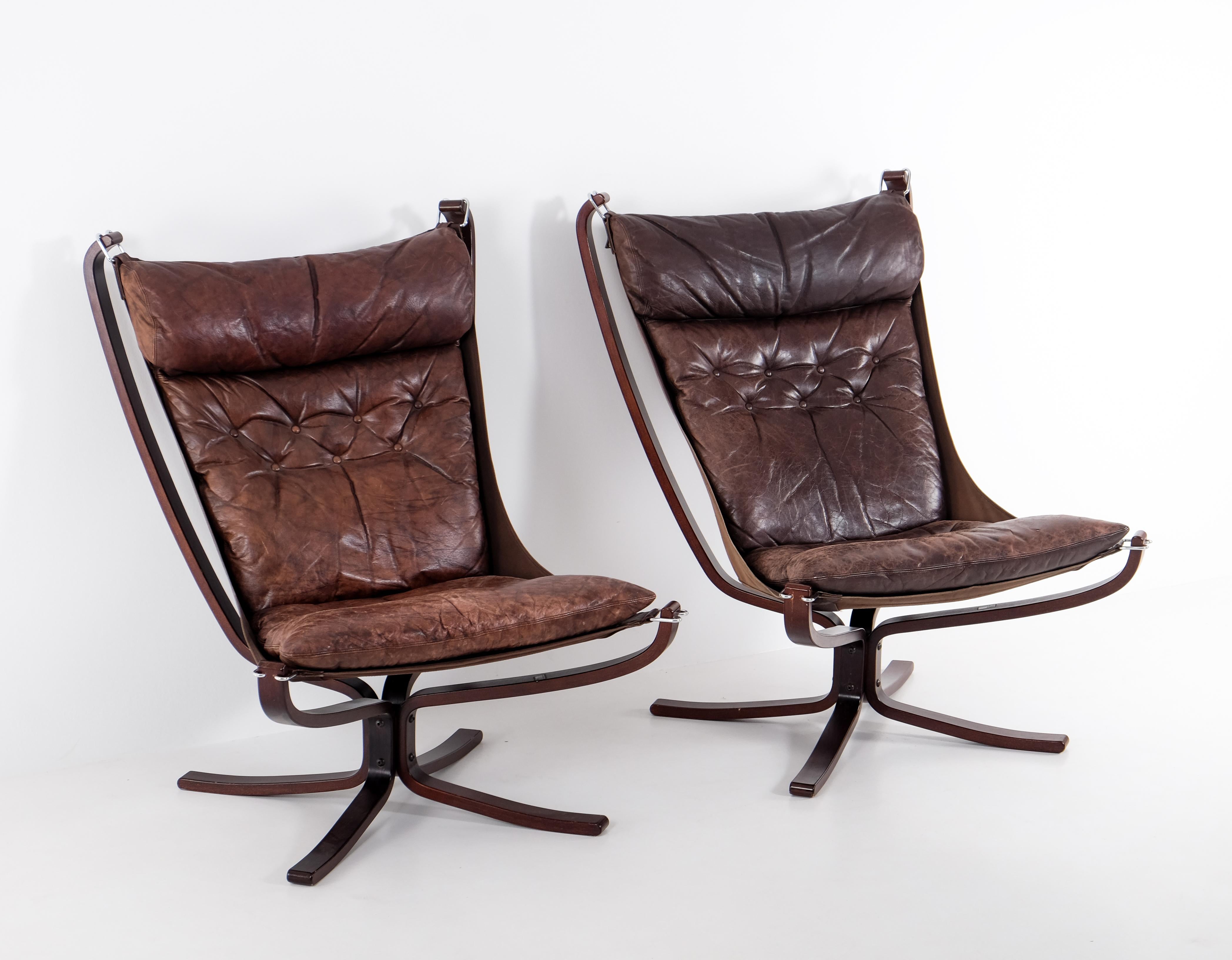 Paire de fauteuils Flacon de Sigurd Resell, Norvège, années 1970 en vente 2