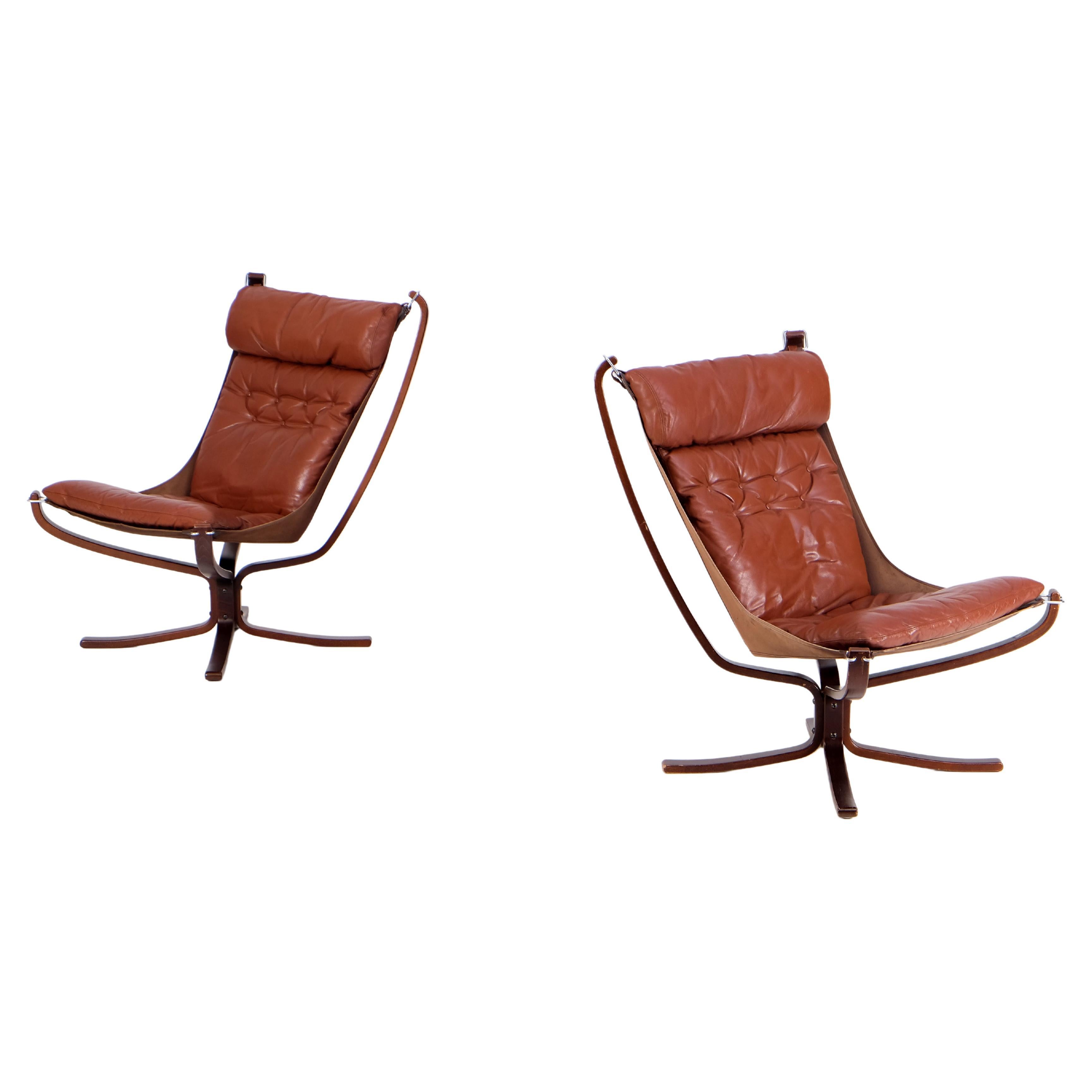 Pair of "Falcon" Easy Chairs by Sigurd Resell, Norway, 1970s For Sale