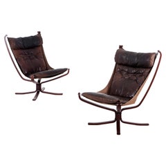 Easy Chairs „Falcon“ von Sigurd Resell, Norwegen, 1970er Jahre, Paar