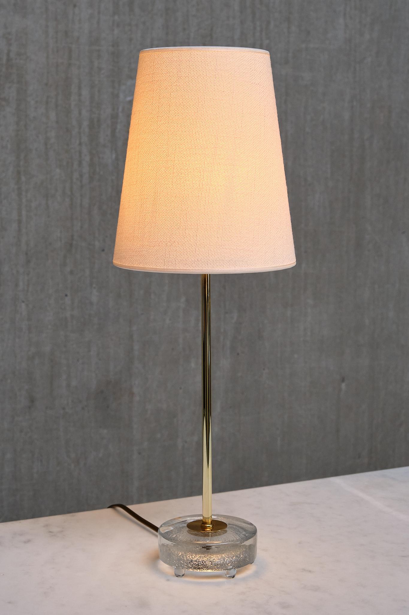 Paire de lampes de bureau Falkenbergs Belysning en laiton et verre, Suède, années 1960 en vente 3