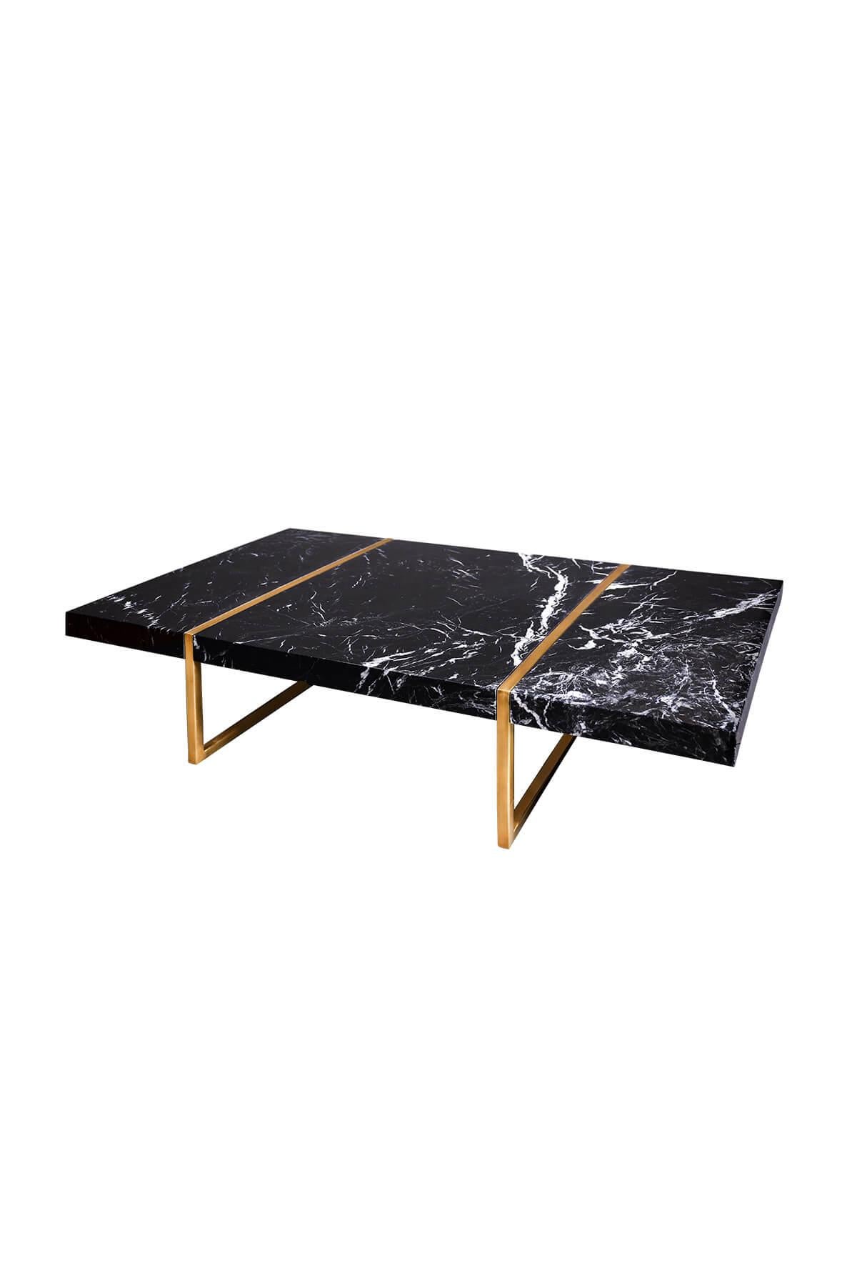 Pair of Famed Brass and Marble Coffee Table in special size For Sale 5