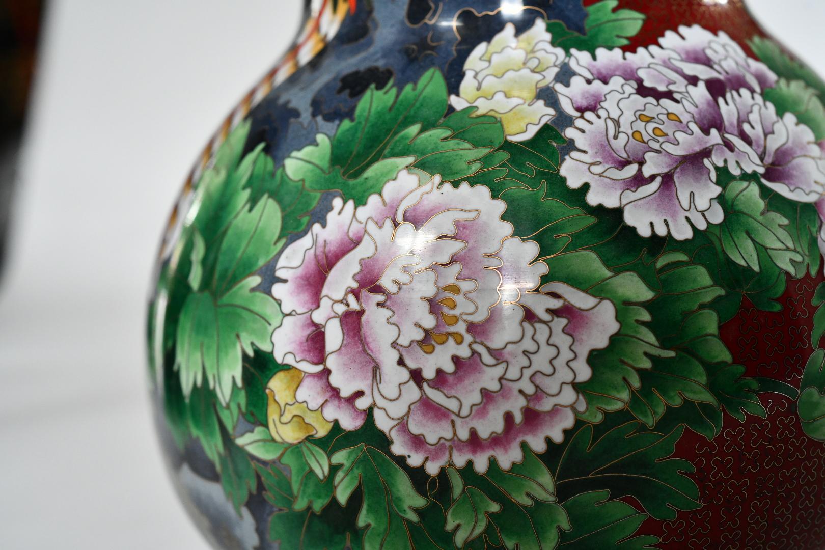 Par de lámparas de Cloisonné Siglo XXI y contemporáneo en venta