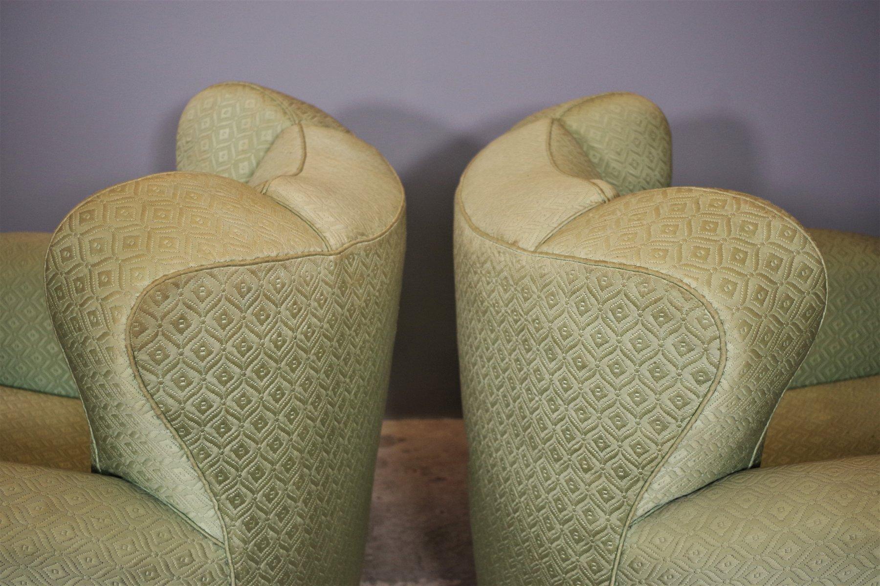 Bois Paire de fauteuils en forme d'éventail dans le style de Paolo Buffa, années 1950 en vente