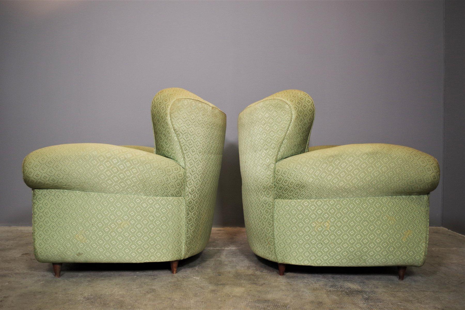 Paire de fauteuils en forme d'éventail dans le style de Paolo Buffa, années 1950 en vente 2